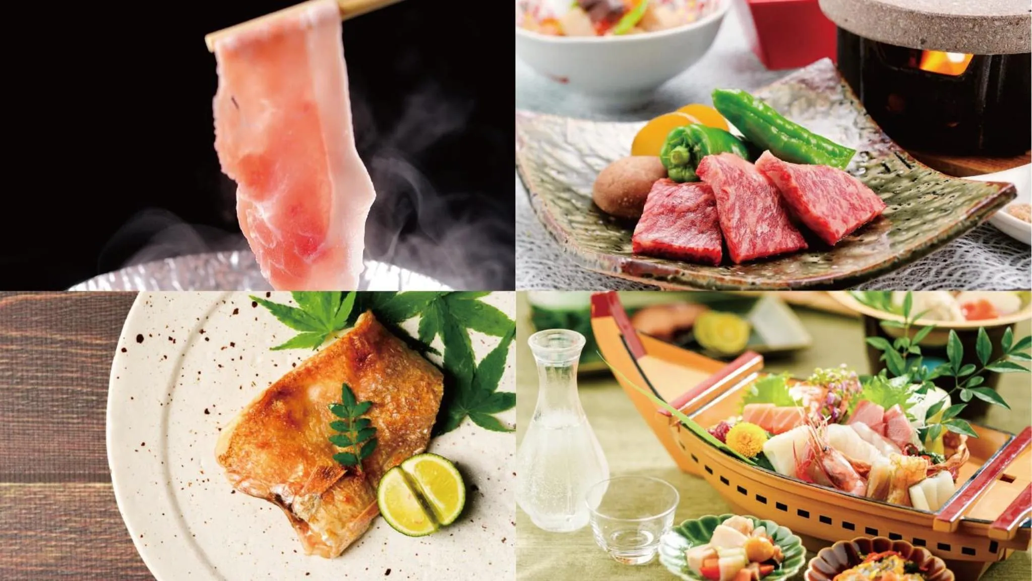 Dinner in Hotel Hoho "A hotel overlooking the Echigo Plain and the Yahiko mountain range" formerly Hotel Oohashi Yakata-no-Yu