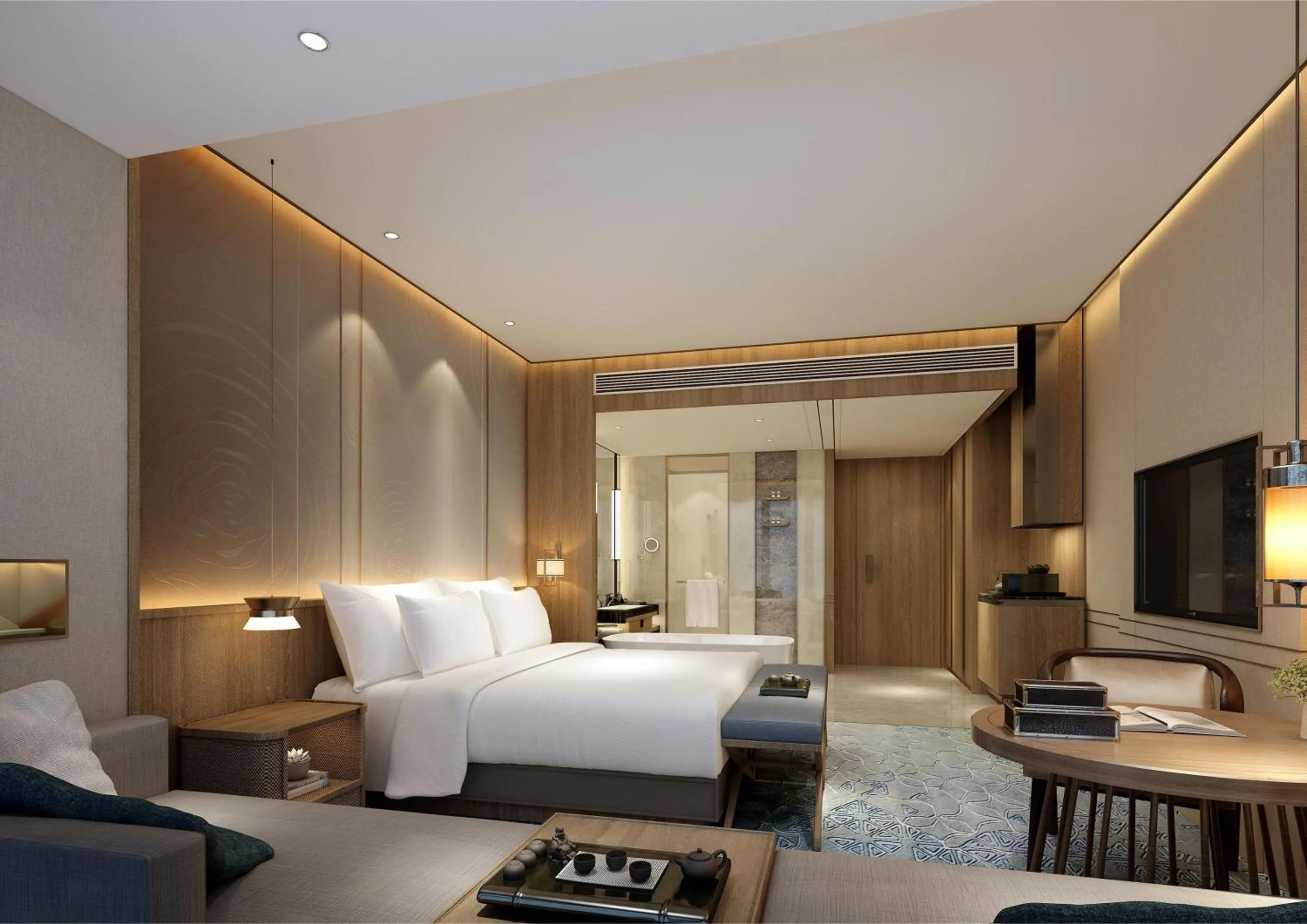 Bed in Jinling Grand Hotel