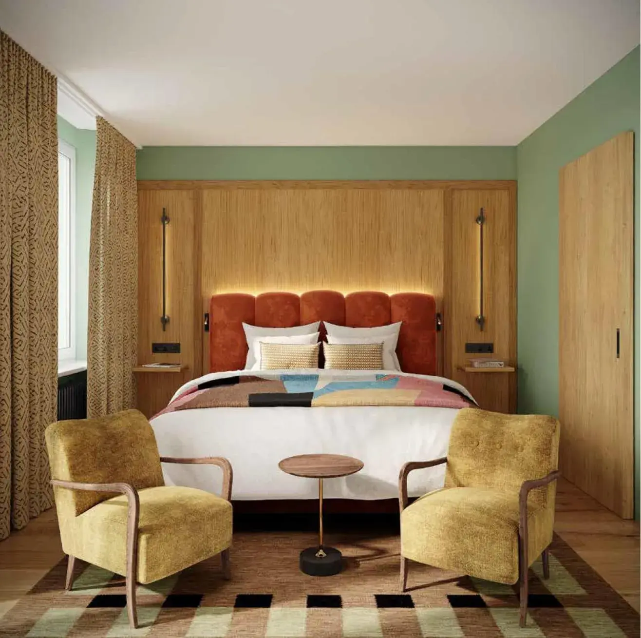 Bed in Hotel Alpina Luzern Bed in Hotel Alpina Luzern