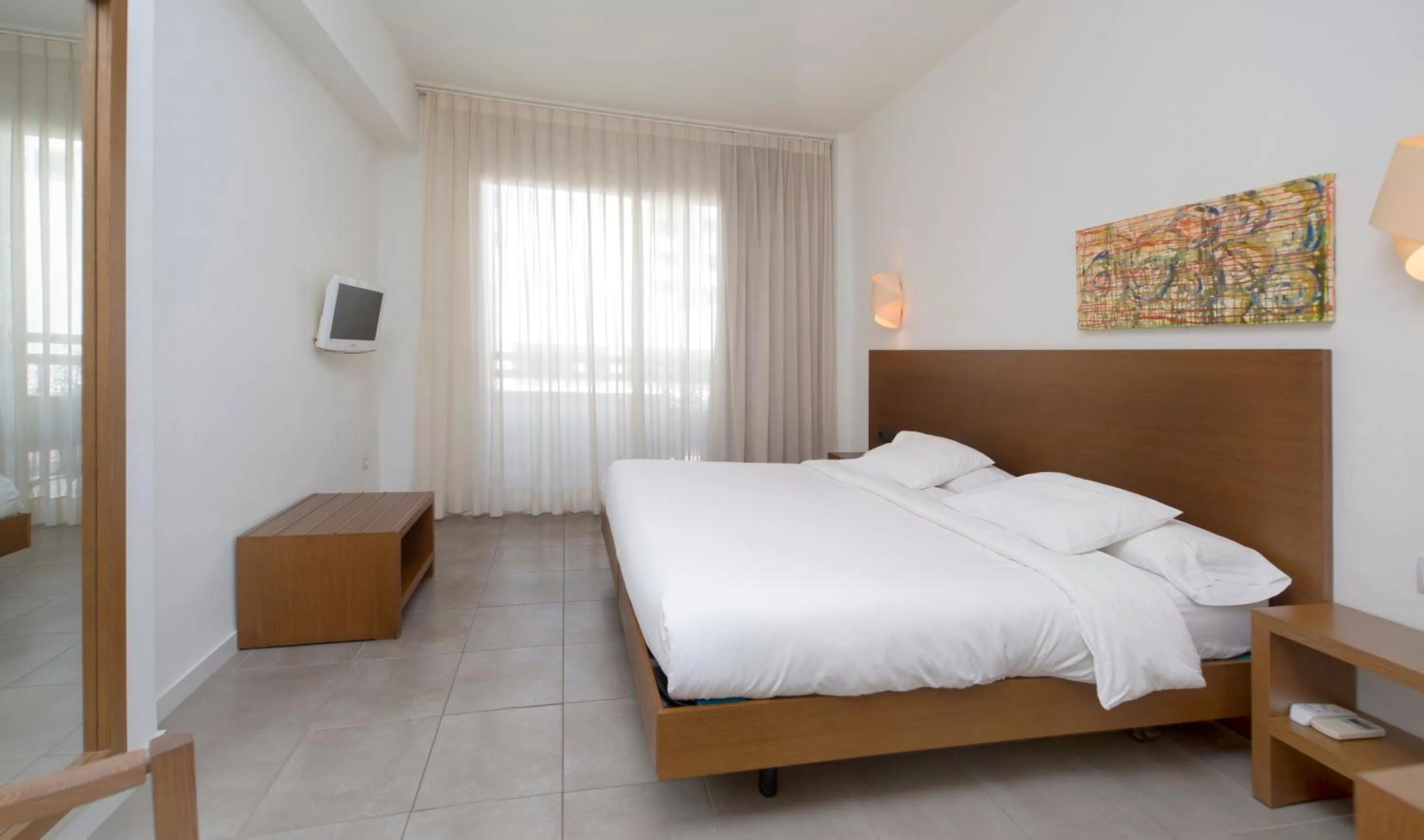 Bedroom, Bed in Es Mitjorn Hotel