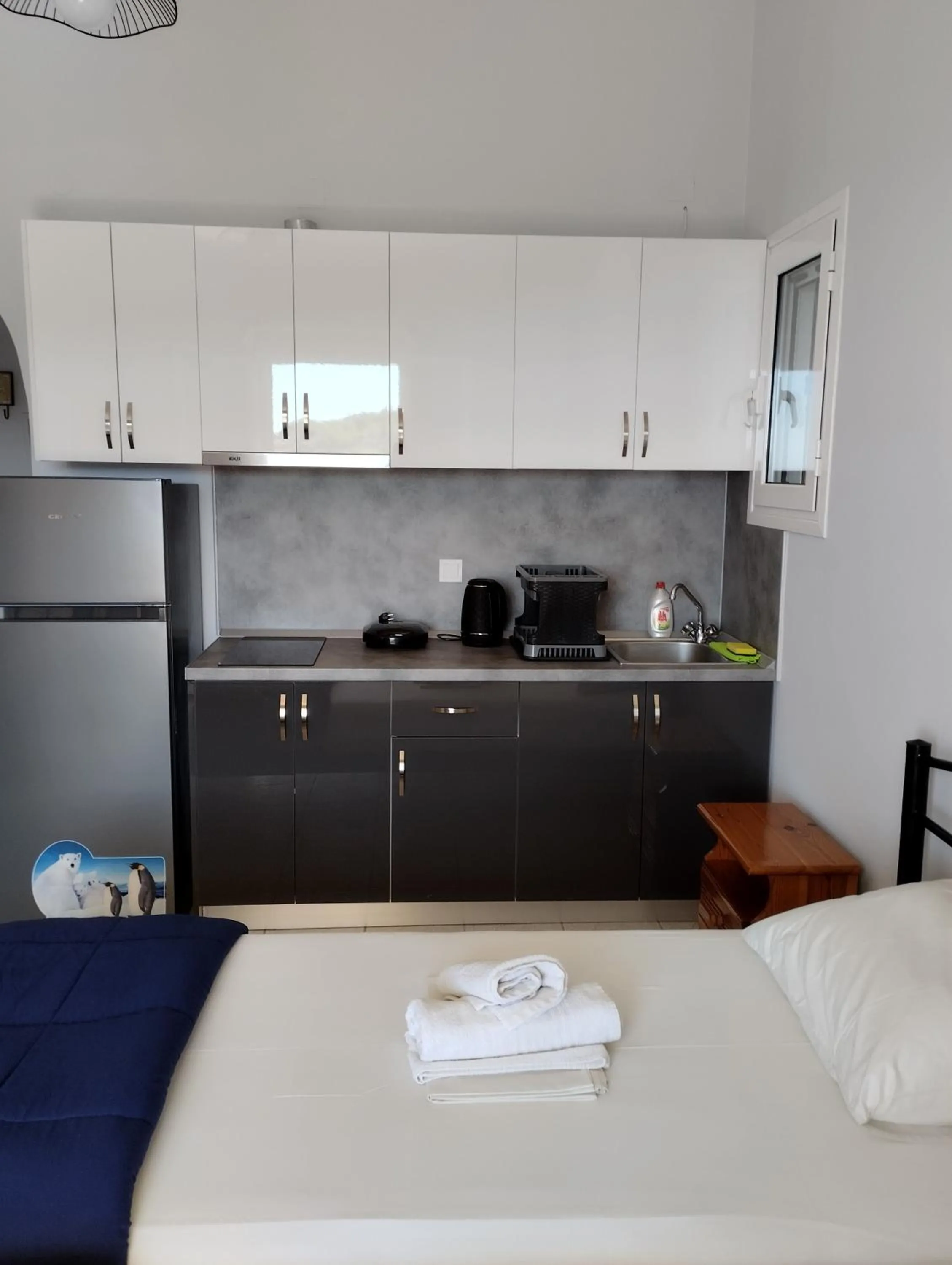 Kitchen or kitchenette, Bed in Asteras Studios