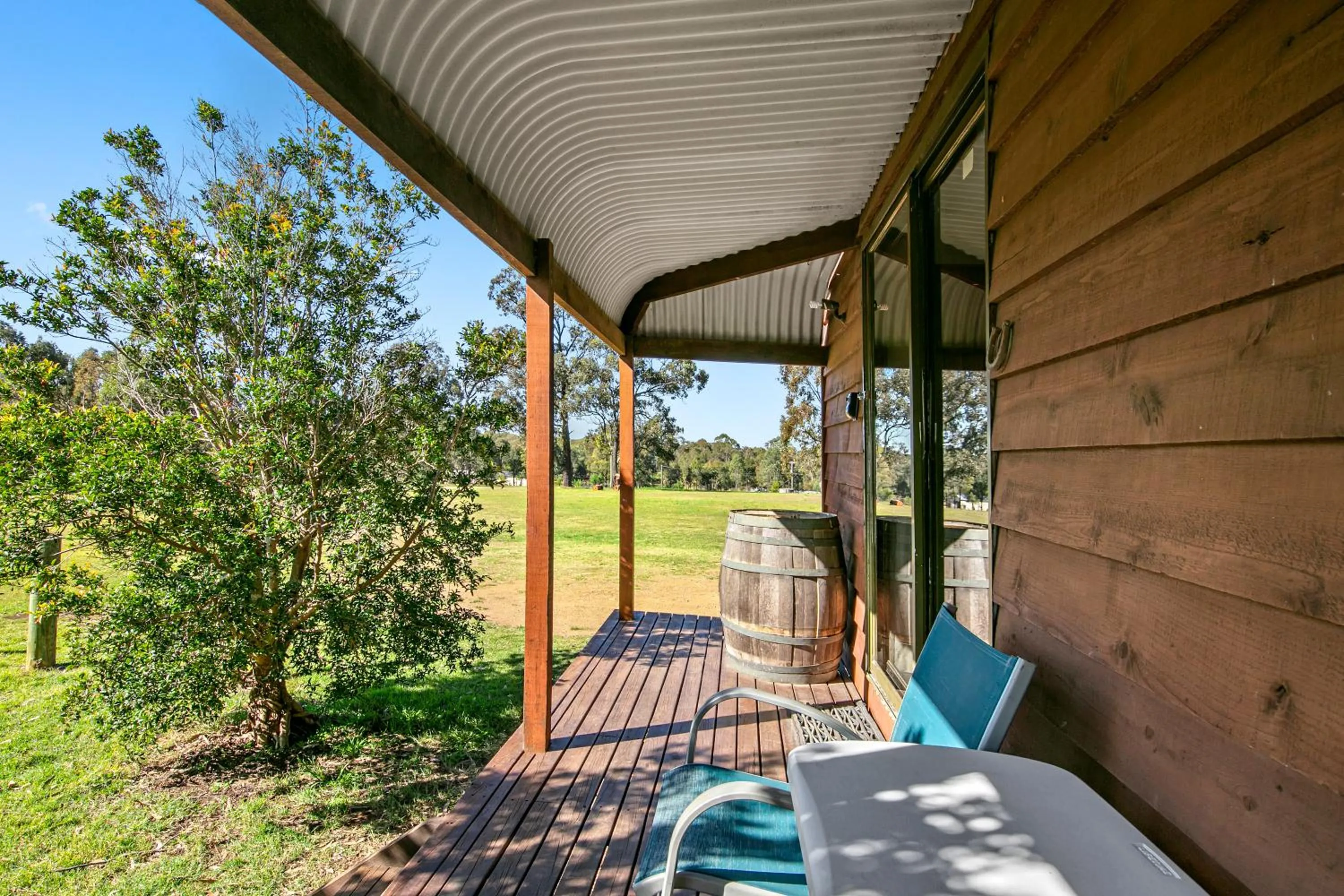 Patio in Hunter Hideaway Cottages