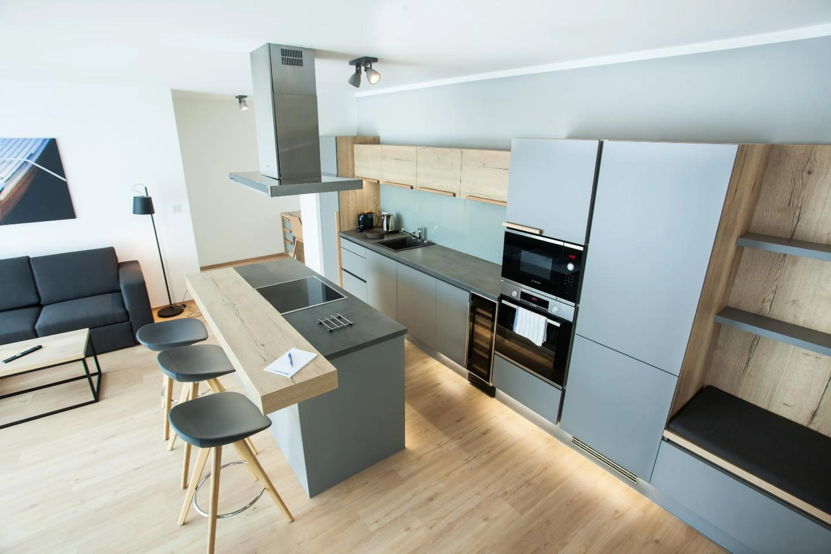 Kitchen or kitchenette in Marina Apartments Regensburg