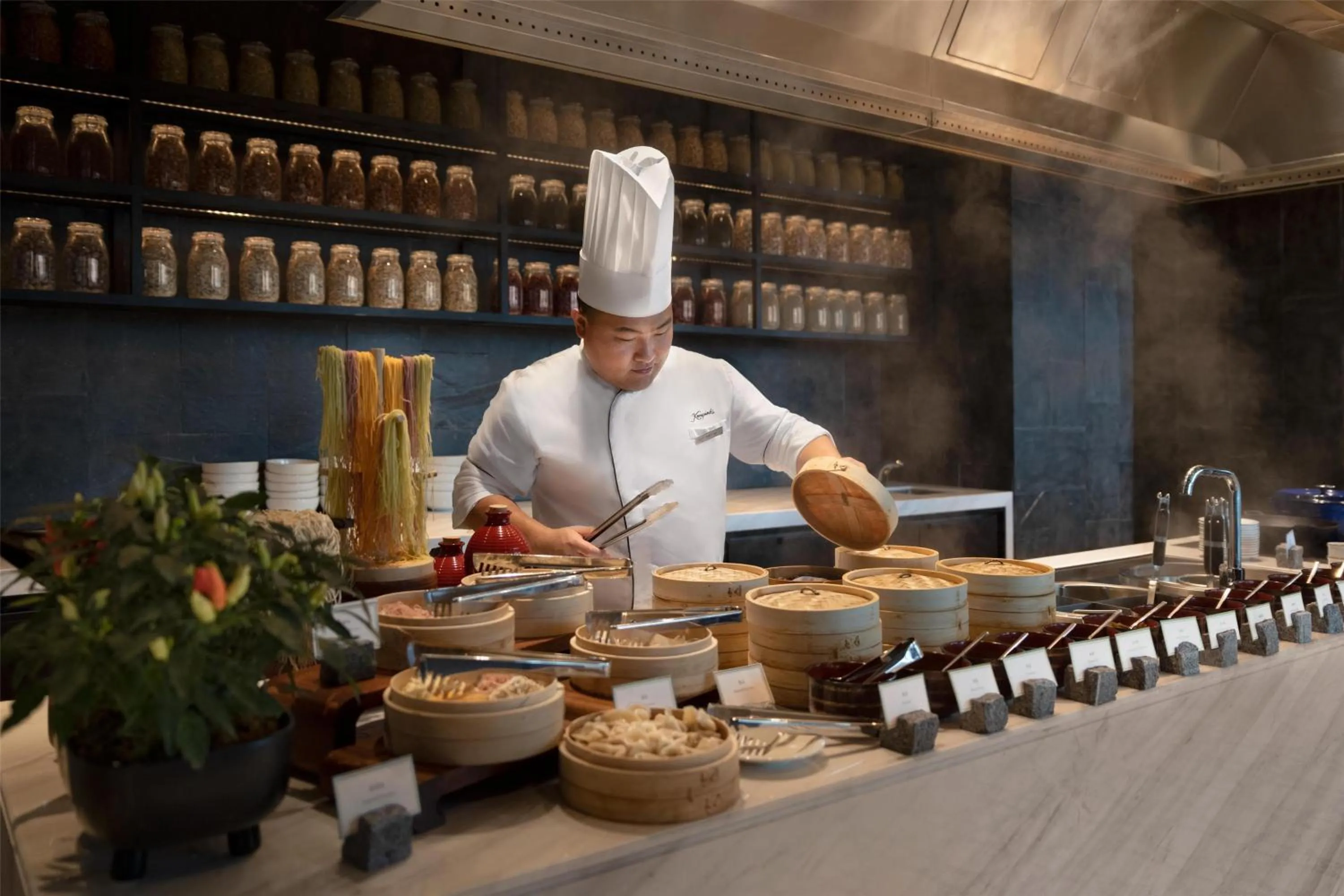 Kitchen or kitchenette in Kempinski Hotel Hangzhou - Beside the Grand Canal, connected to refined lifestyle