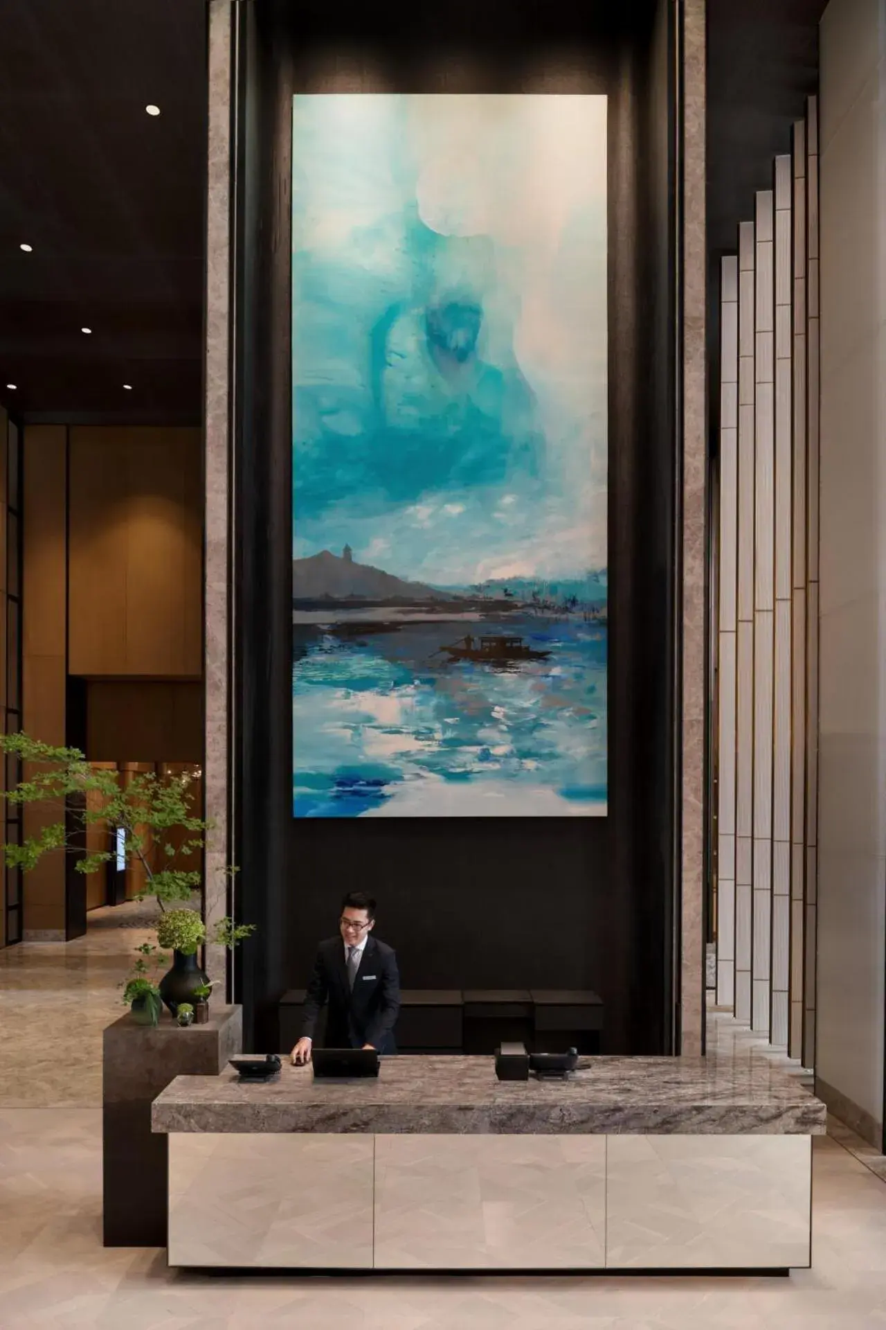 Lobby or reception in Kempinski Hotel Hangzhou - Beside the Grand Canal, connected to refined lifestyle Lobby or reception in Kempinski Hotel Hangzhou - Beside the Grand Canal, connected to refined lifestyle