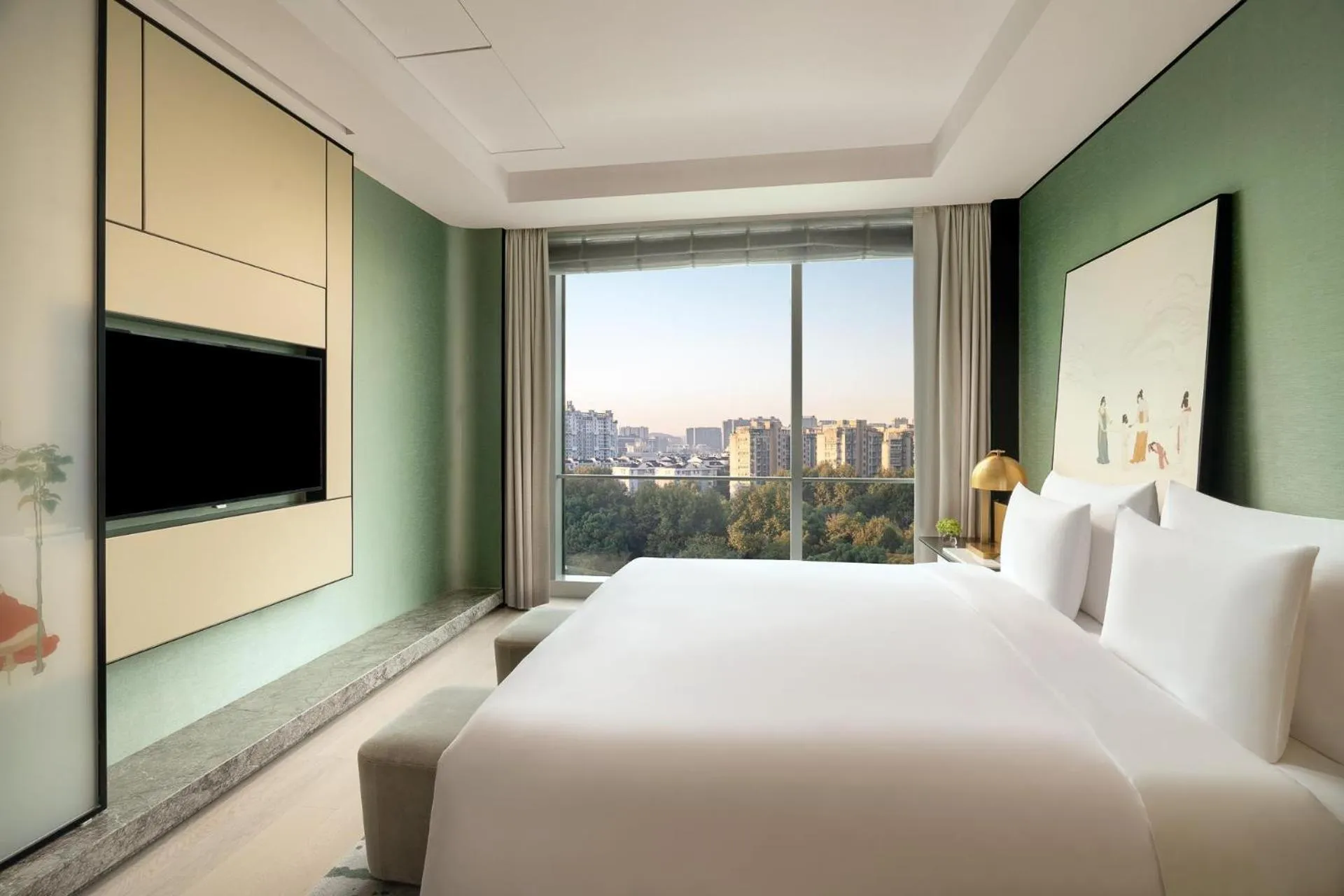 Bedroom, Bed in Kempinski Hotel Hangzhou - Beside the Grand Canal, connected to refined lifestyle