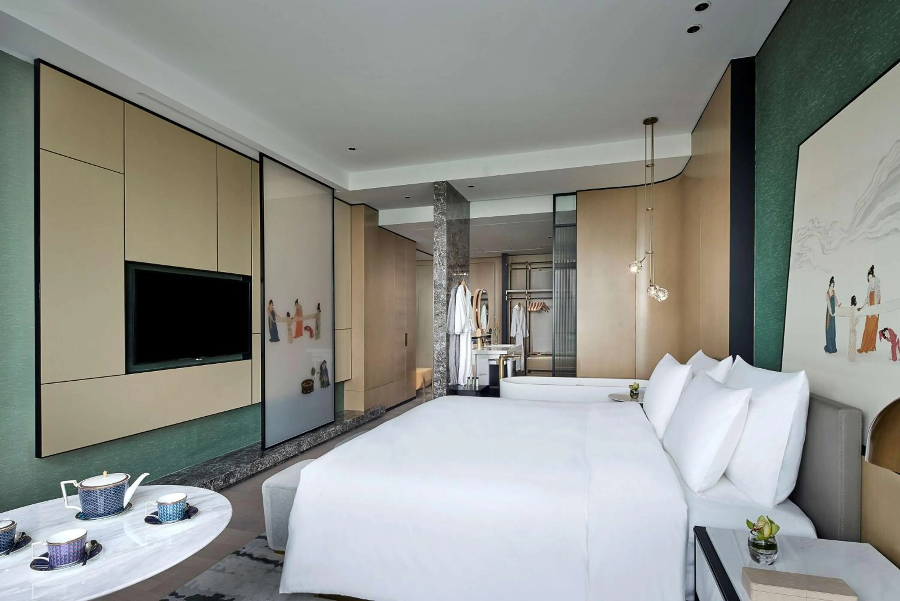 Photo of the whole room, Bed in Kempinski Hotel Hangzhou - Beside the Grand Canal, connected to refined lifestyle