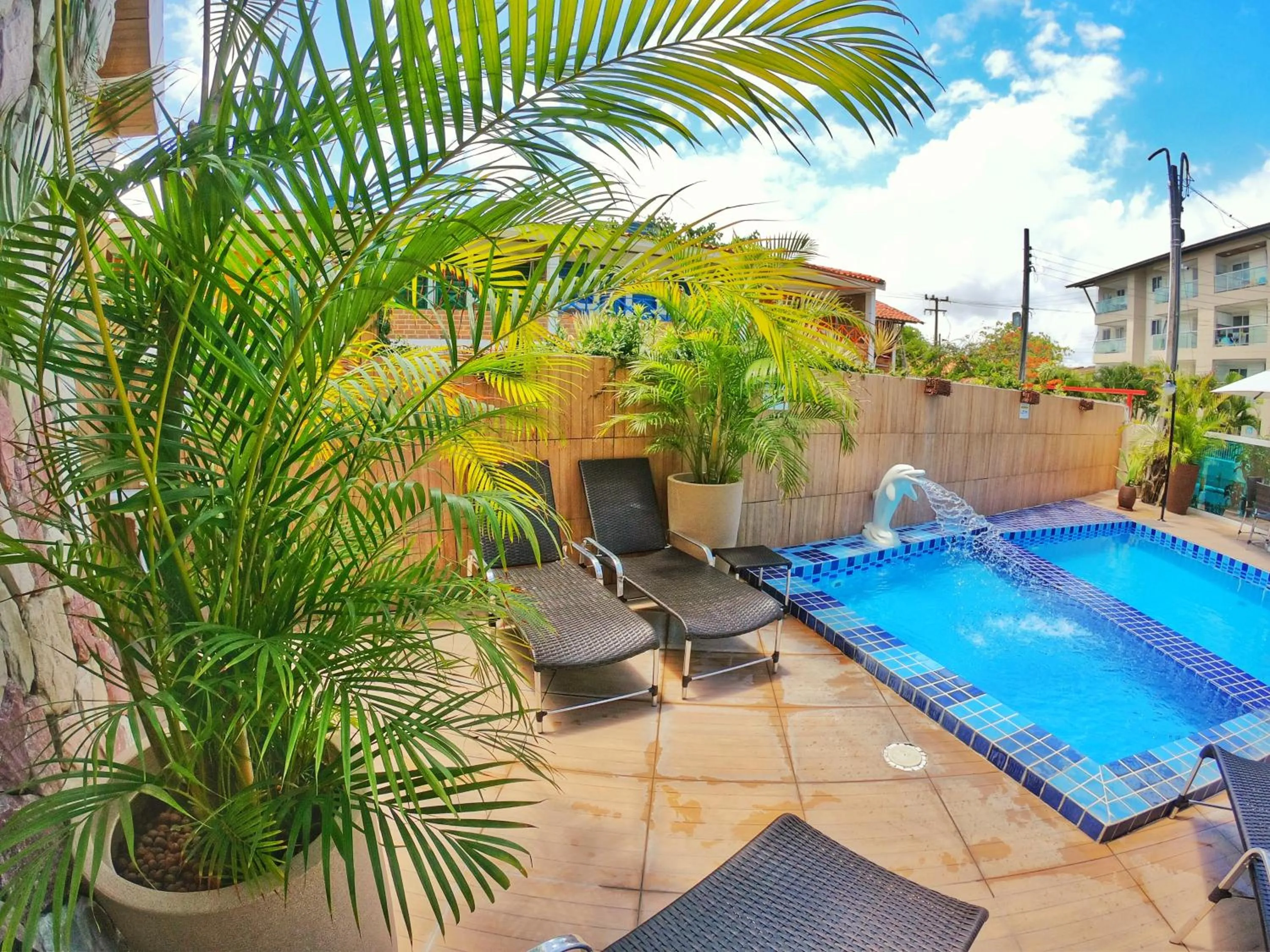 Pool view in Pousada Sereia do Porto