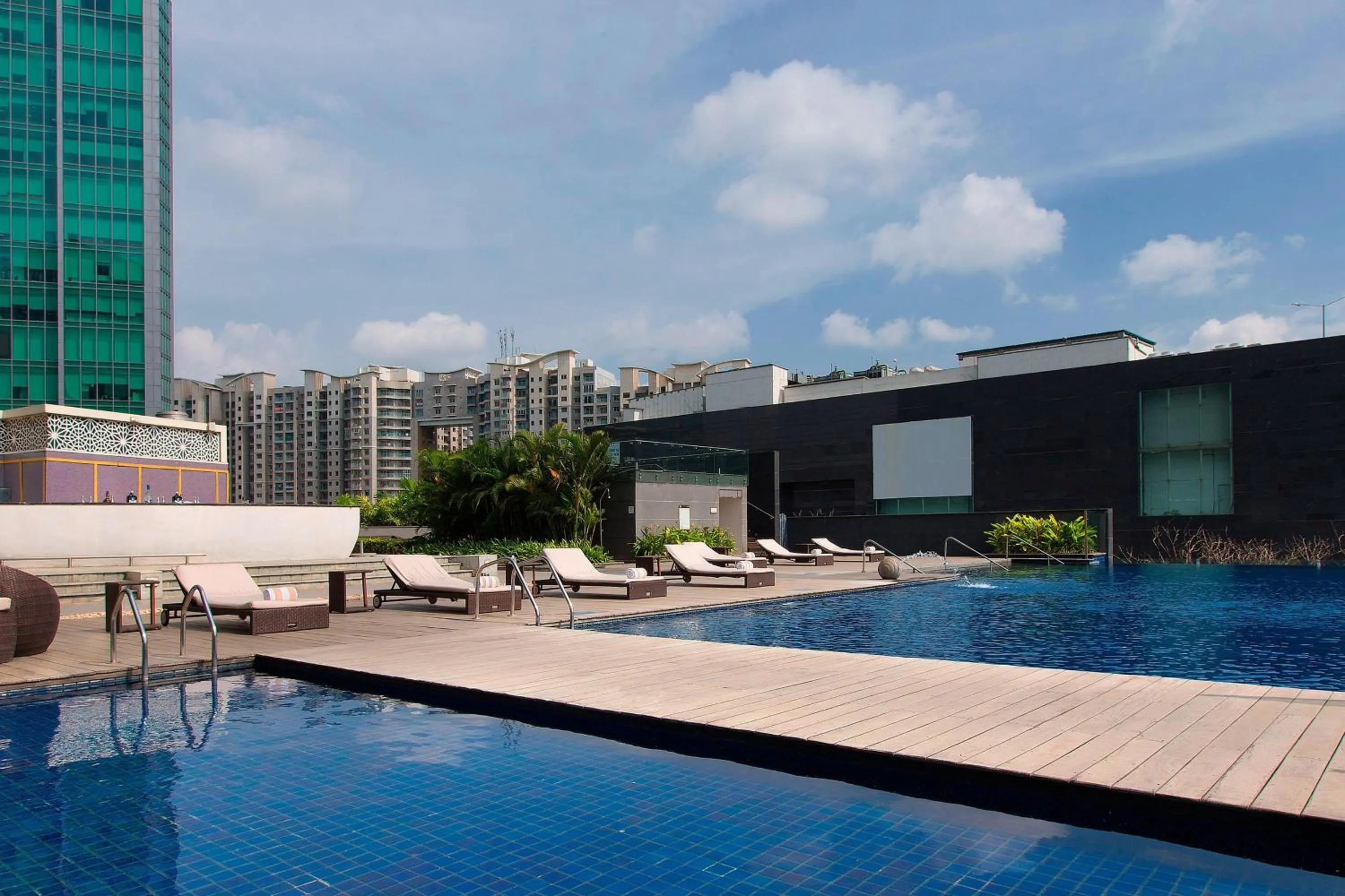 Swimming pool in Sheraton Grand Bangalore Hotel at Brigade Gateway