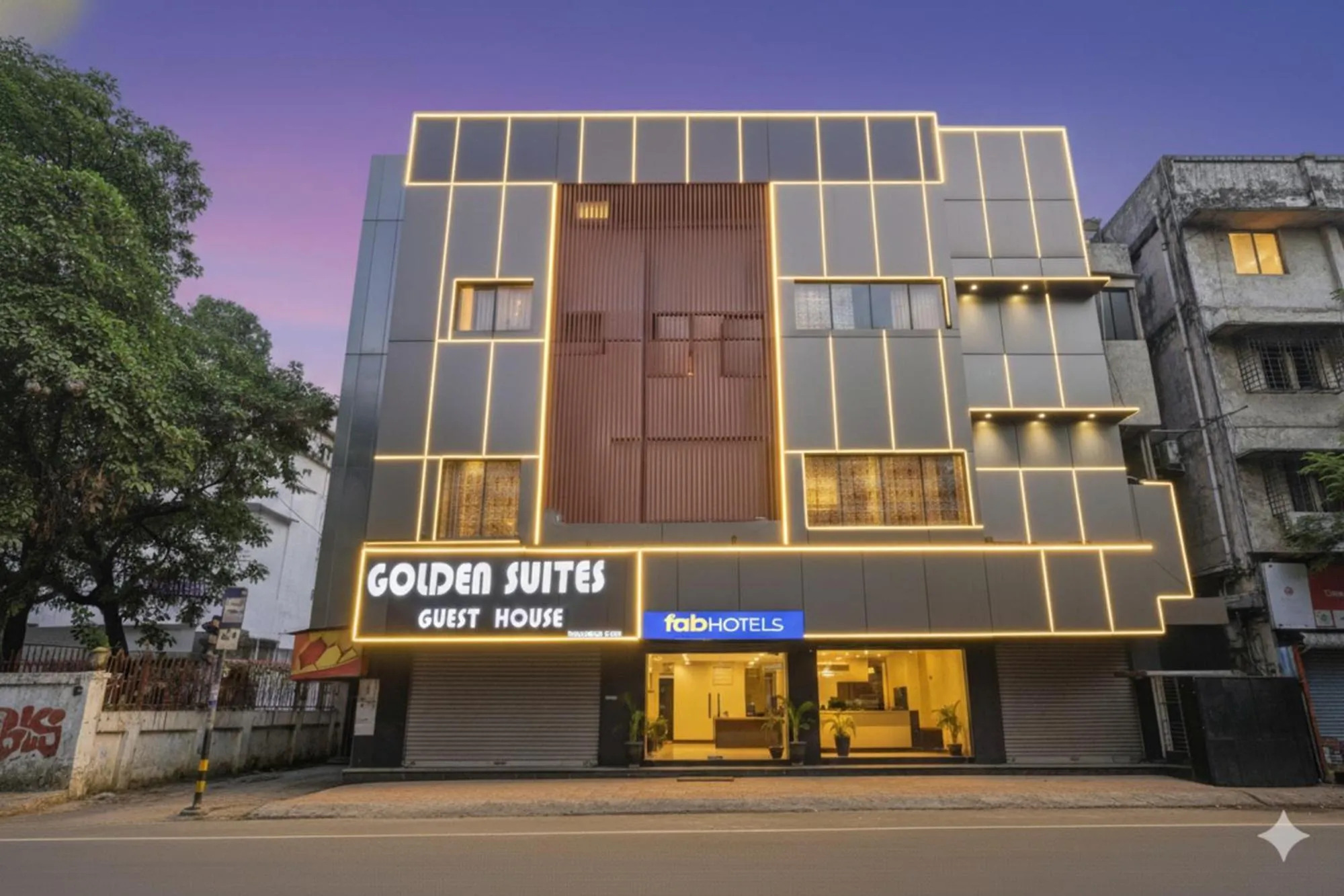Property building in FabHotel Golden Suites - Nr Park Circus 7 point