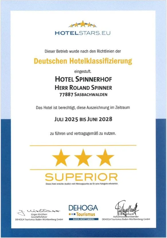 Certificate/Award in Hotel Spinnerhof