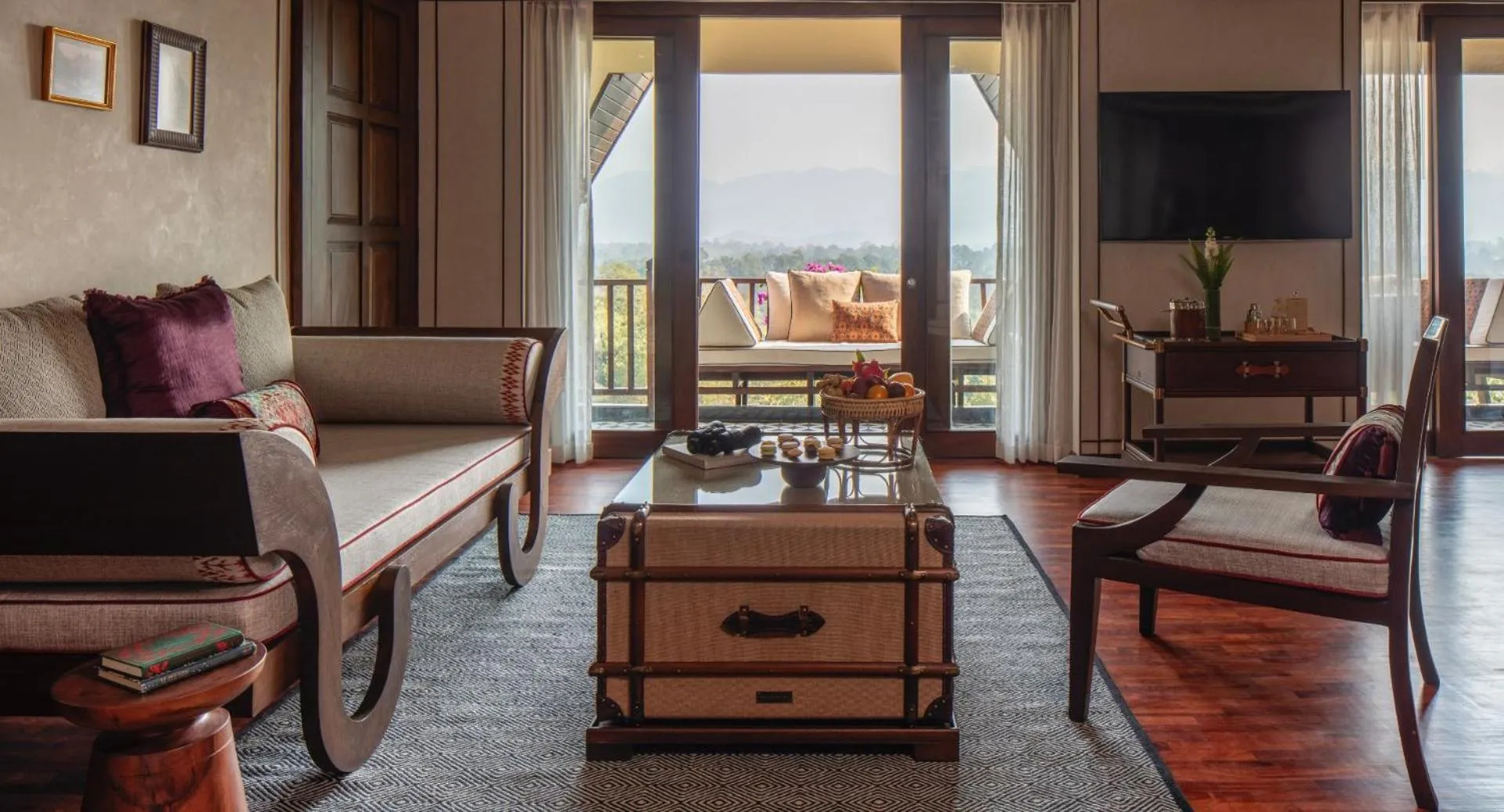 Seating area in Anantara Golden Triangle Elephant Camp & Resort