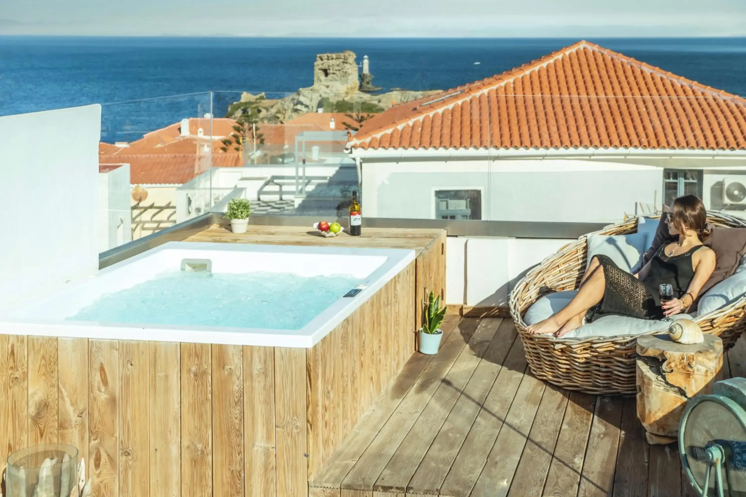 Suite with Outdoor Hot Tub in Castel Abaso Boutique Apartments by Explore Andros Suite with Outdoor Hot Tub in Castel Abaso Boutique Apartments by Explore Andros