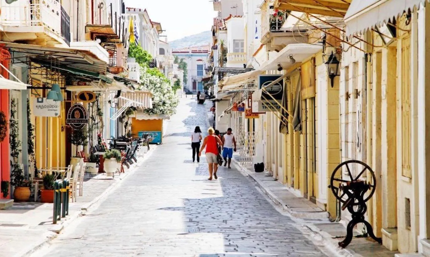 People in Castel Abaso Boutique Apartments by Explore Andros