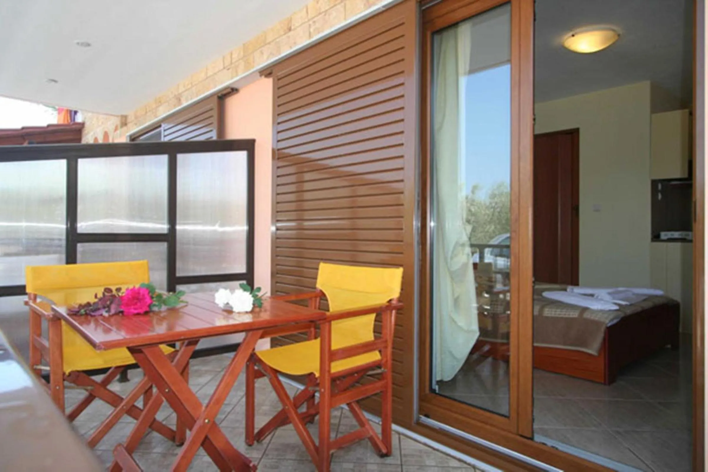 Balcony/Terrace, Bed in Studios Alexandros