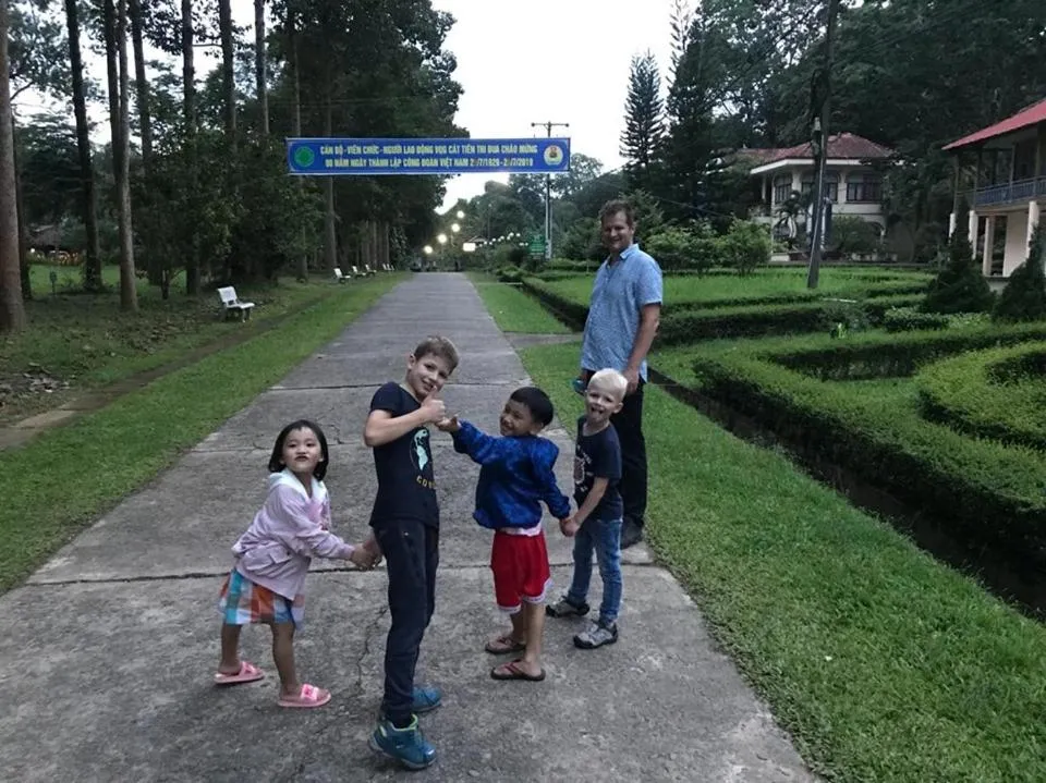 Family in Green Bamboo Lodge Resort