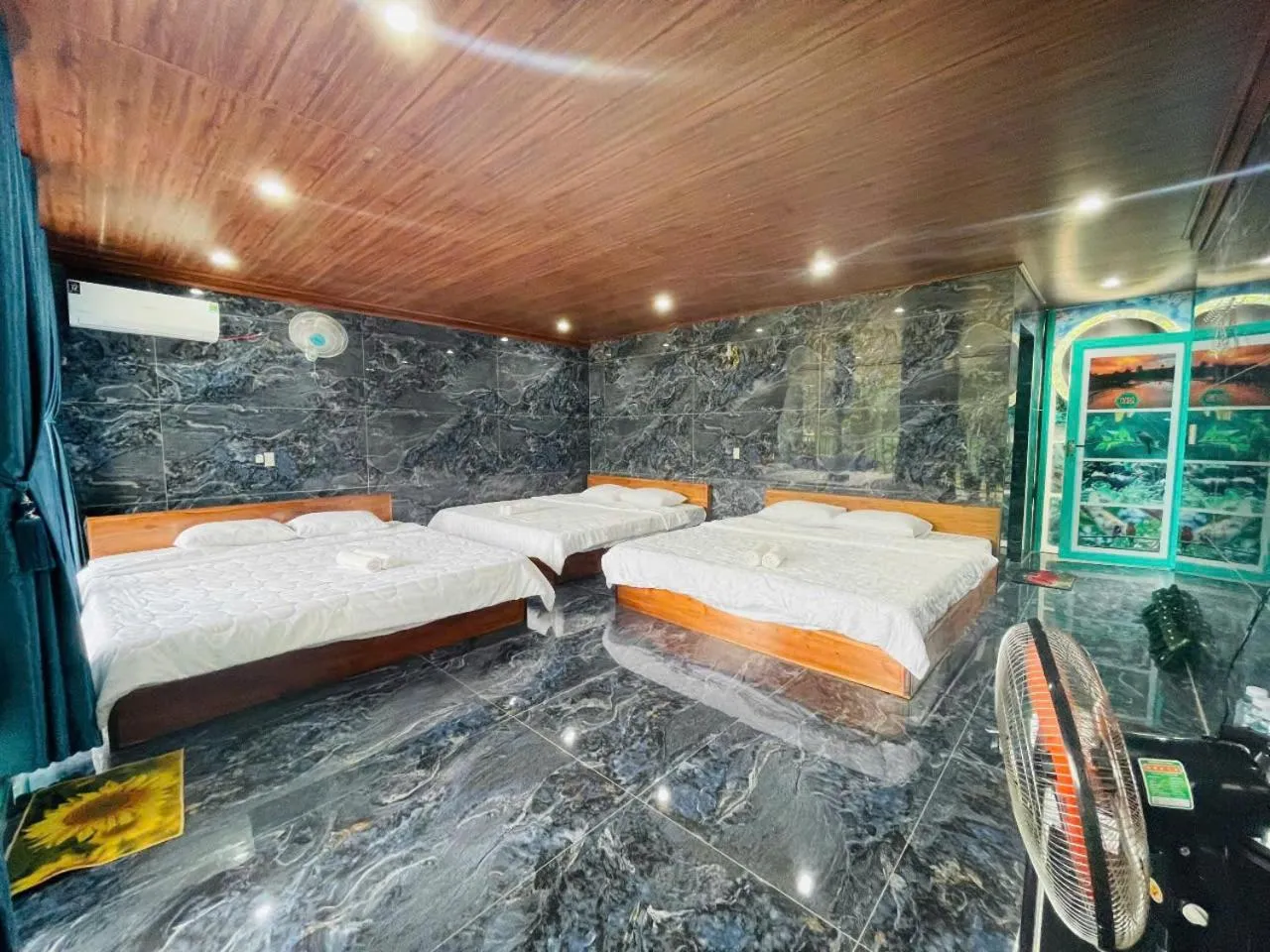 Bed in Green Bamboo Lodge Resort