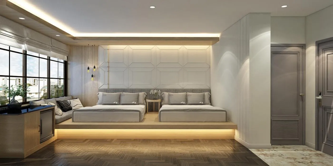 Bed in Tori Prestige Bangkok Hotel