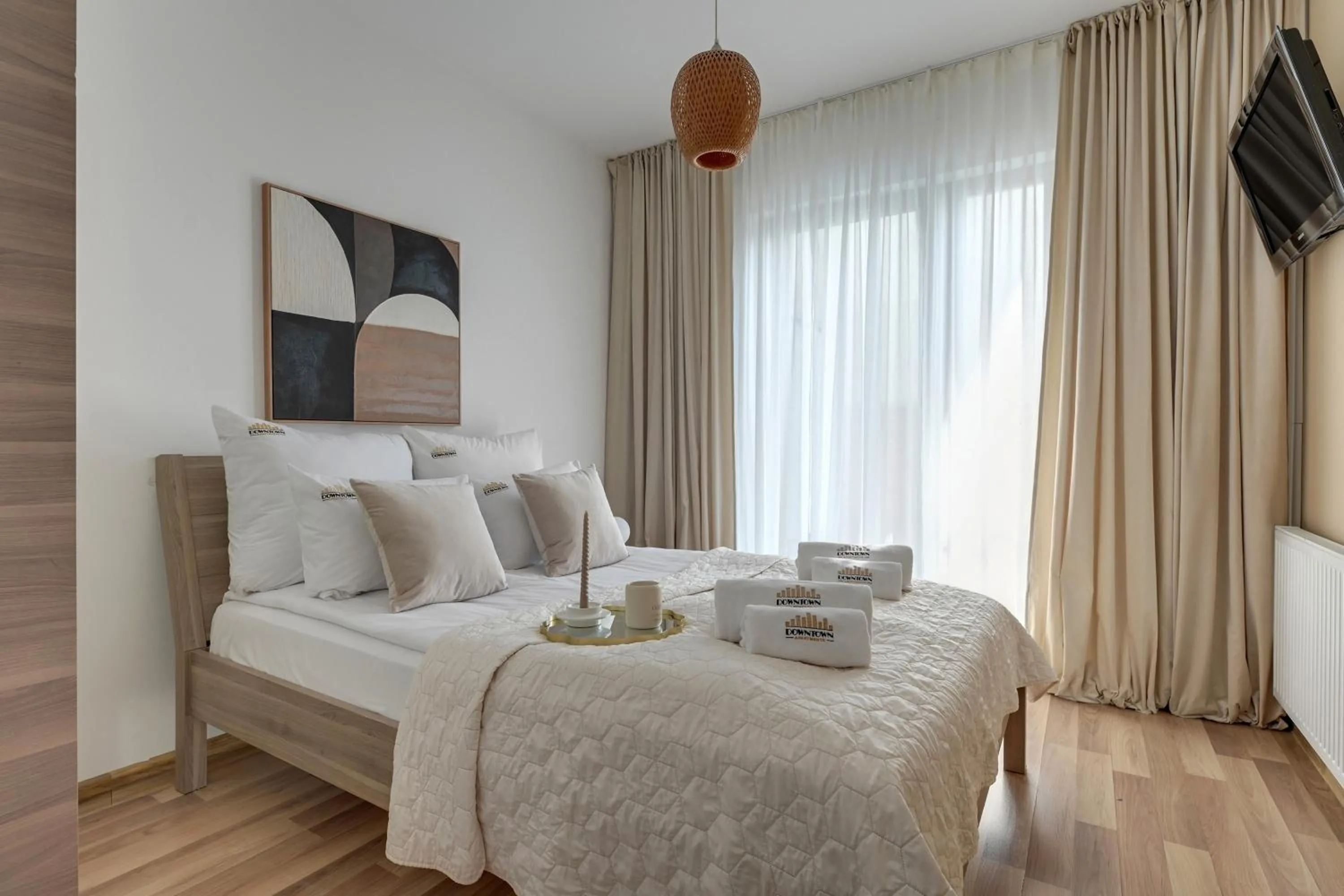 Bed in Waterlane Riverside - SPA, Pool, Gym & Parking by Downtown Apartments