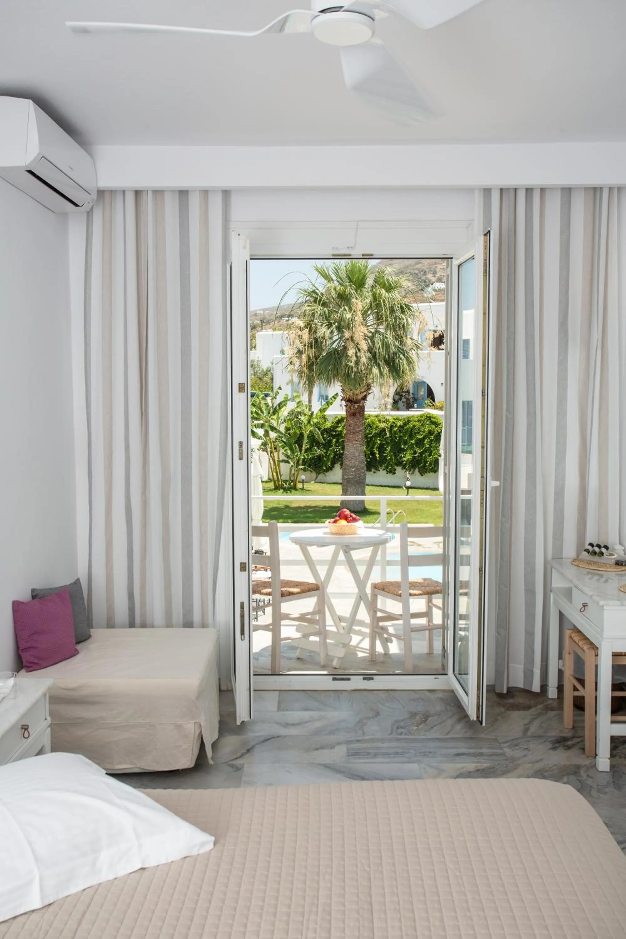 Bed in Polos Hotel Paros