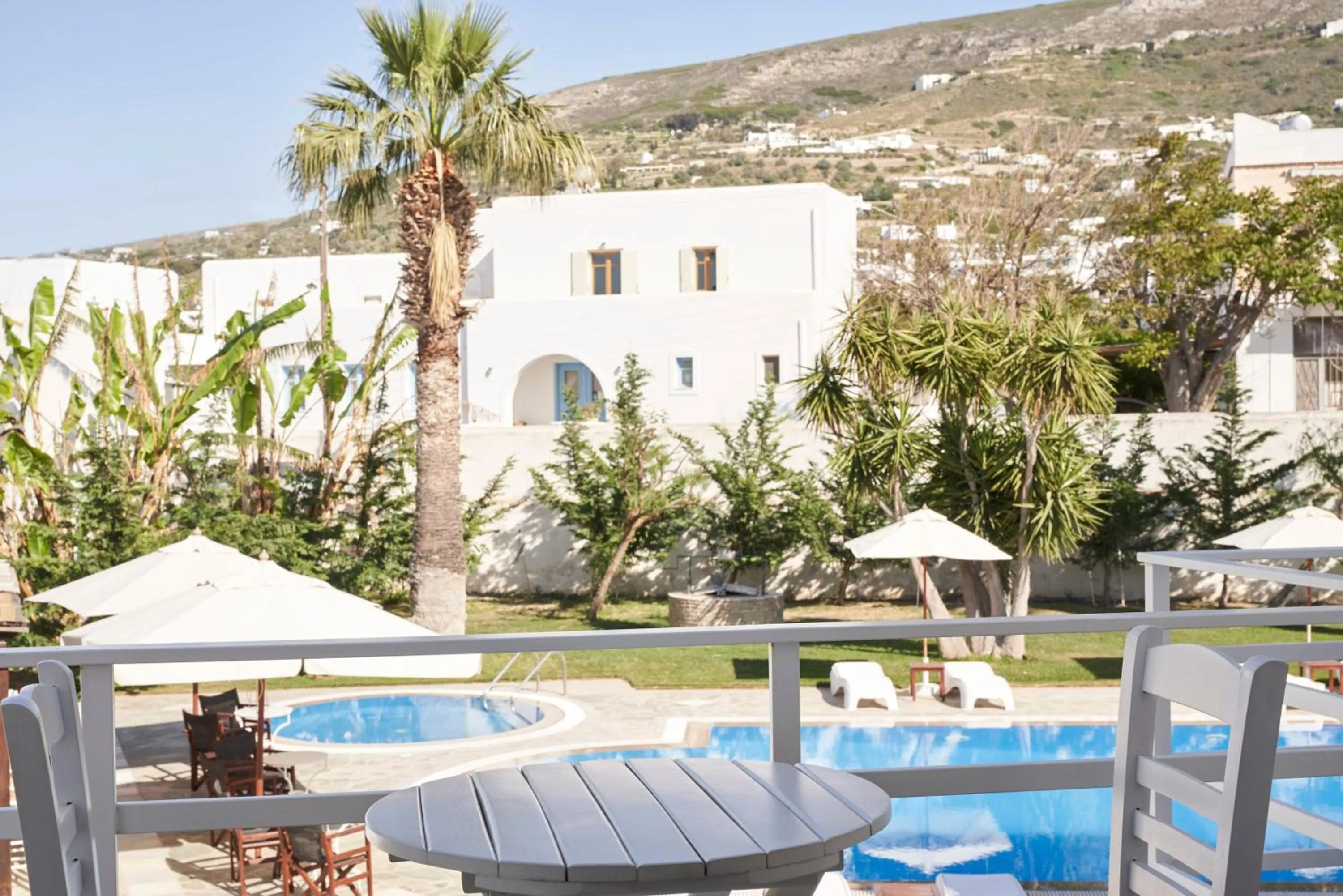 Pool view in Polos Hotel Paros