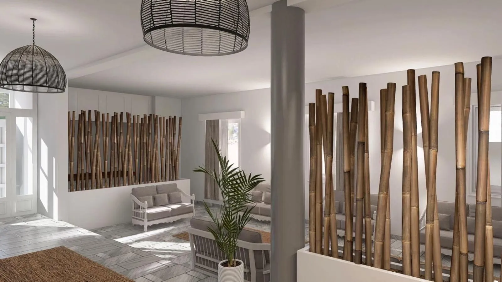 Lobby or reception, Bed in Polos Hotel Paros