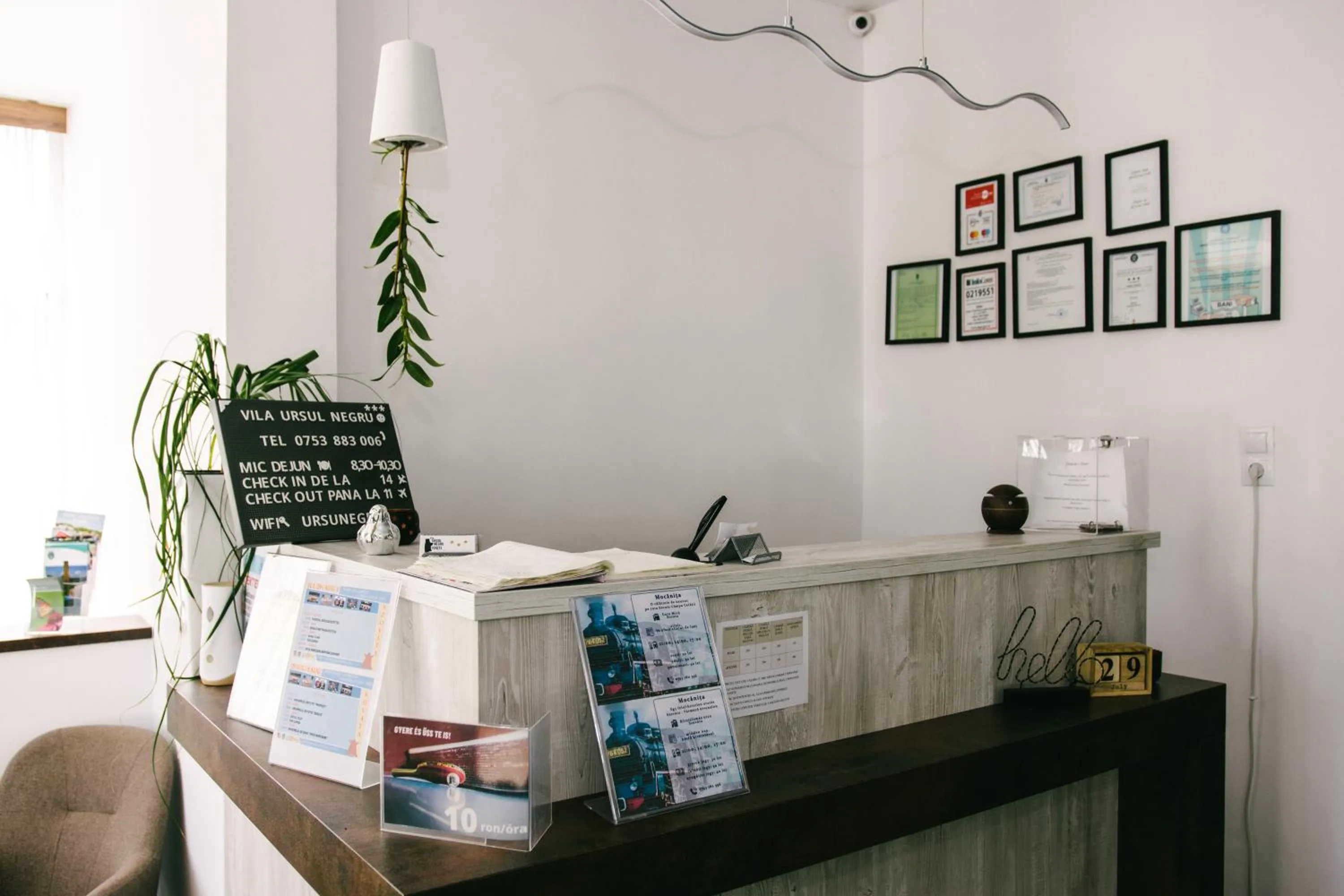 Lobby or reception in Vila Ursul Negru