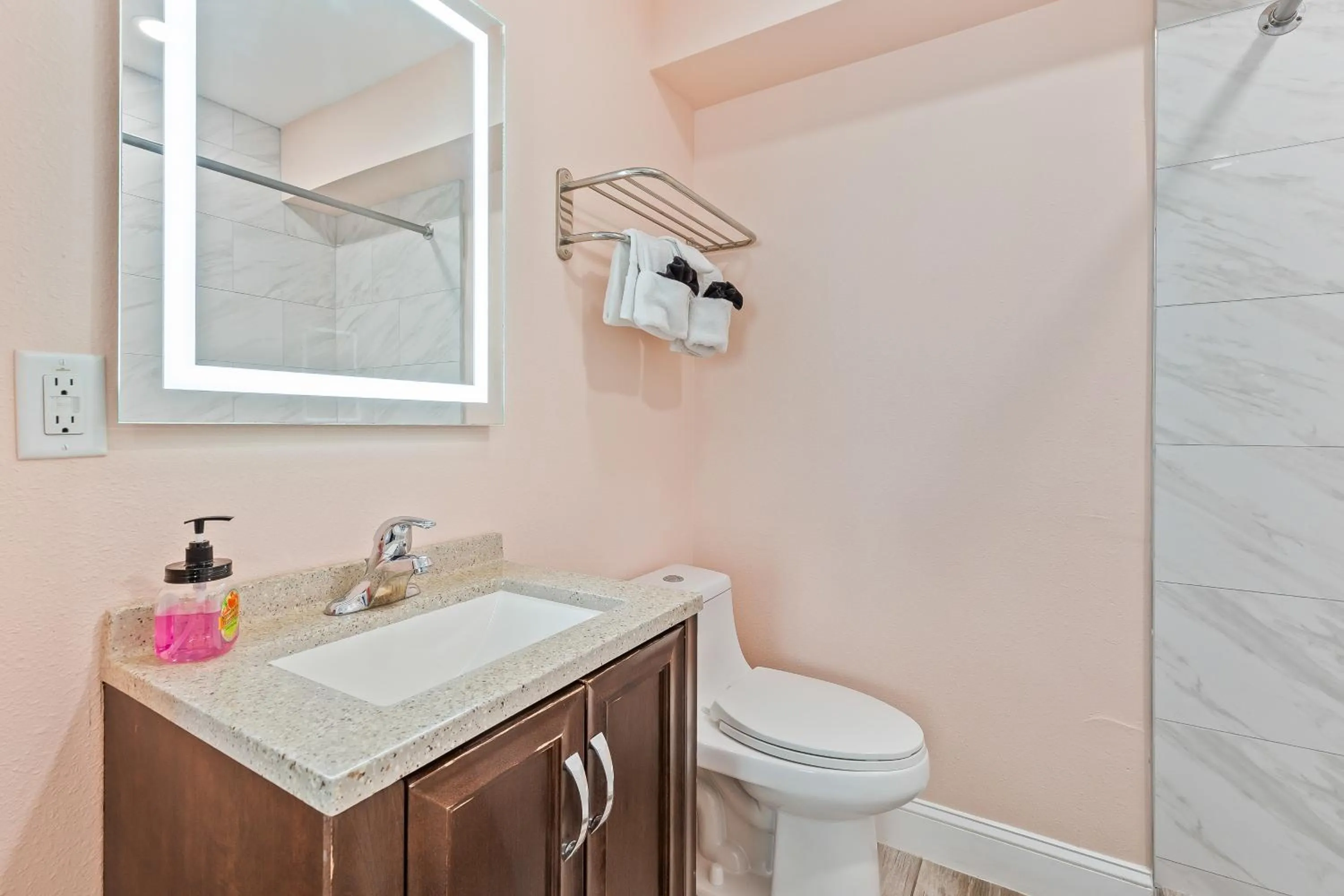 Toilet in Atlantic Shores Motel