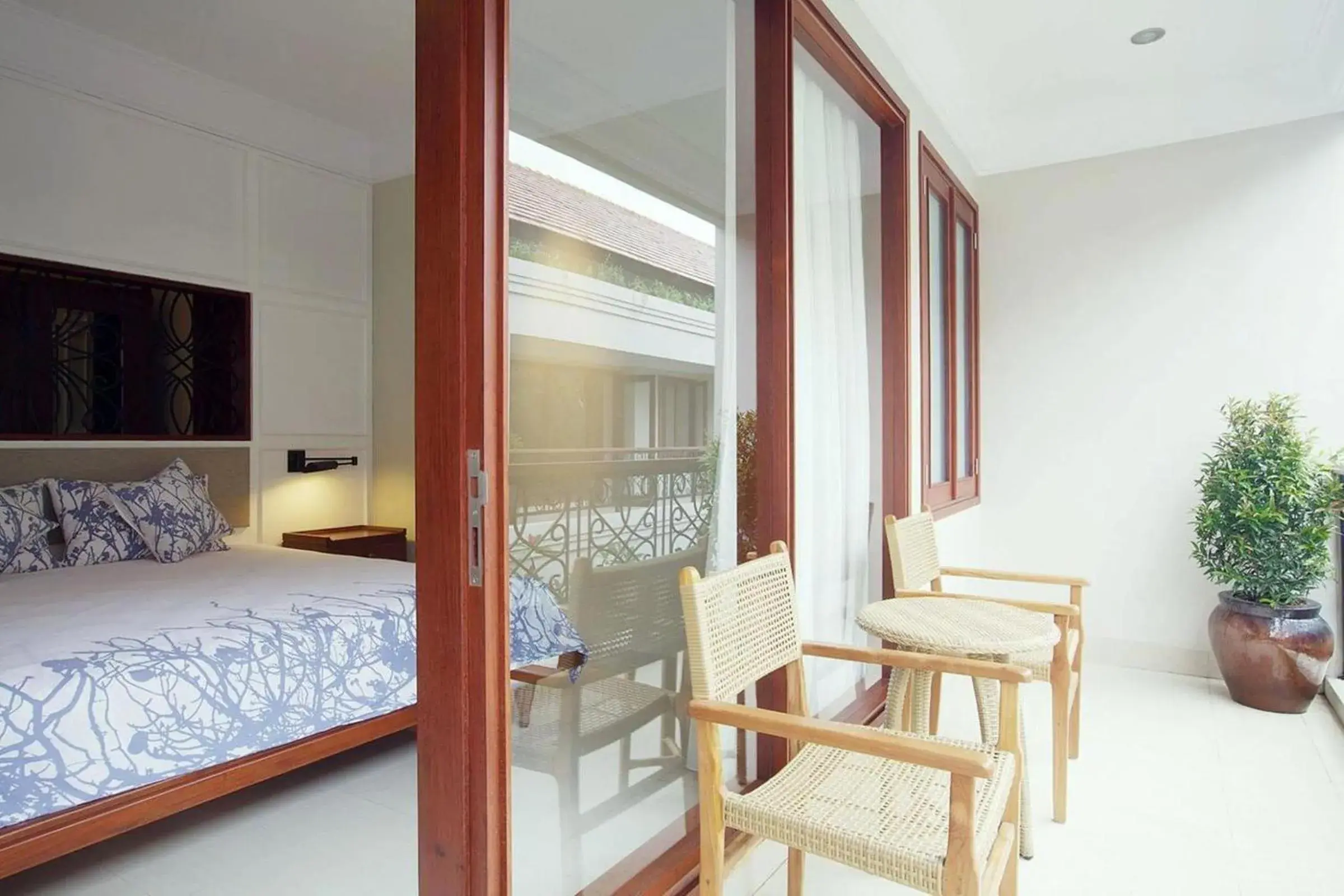 Balcony/Terrace, Bed in Seminyak Lagoon All Suites Hotel Balcony/Terrace, Bed in Seminyak Lagoon All Suites Hotel