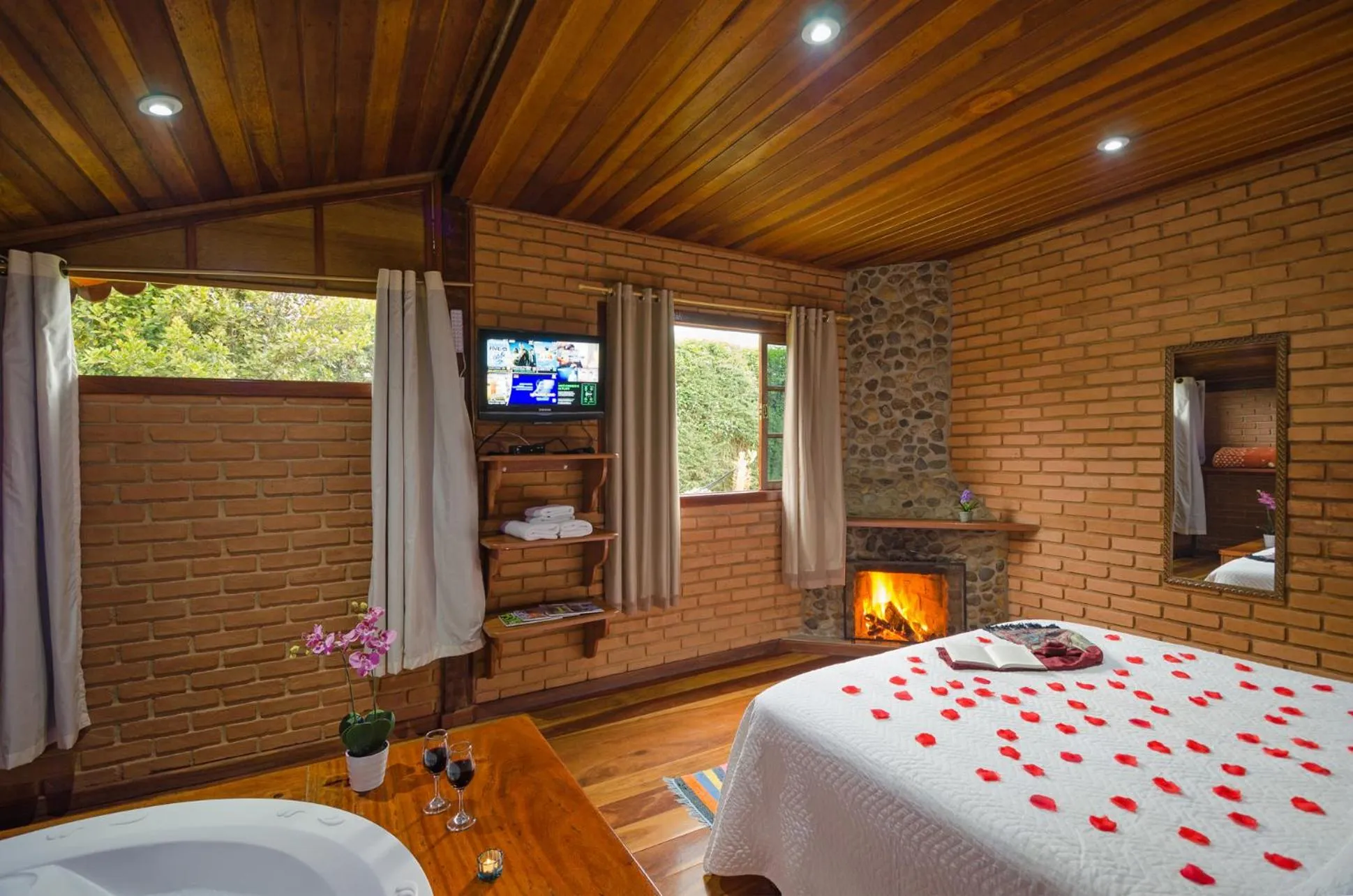 TV and multimedia, Bed in Pousada Vista Bonita