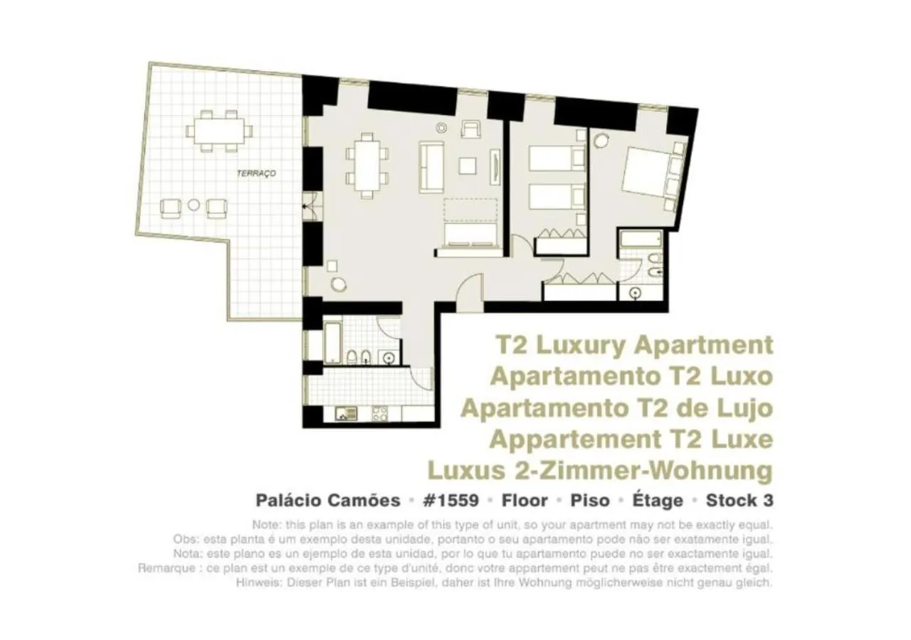 Floor plan in Palácio Camões - Lisbon Serviced Apartments