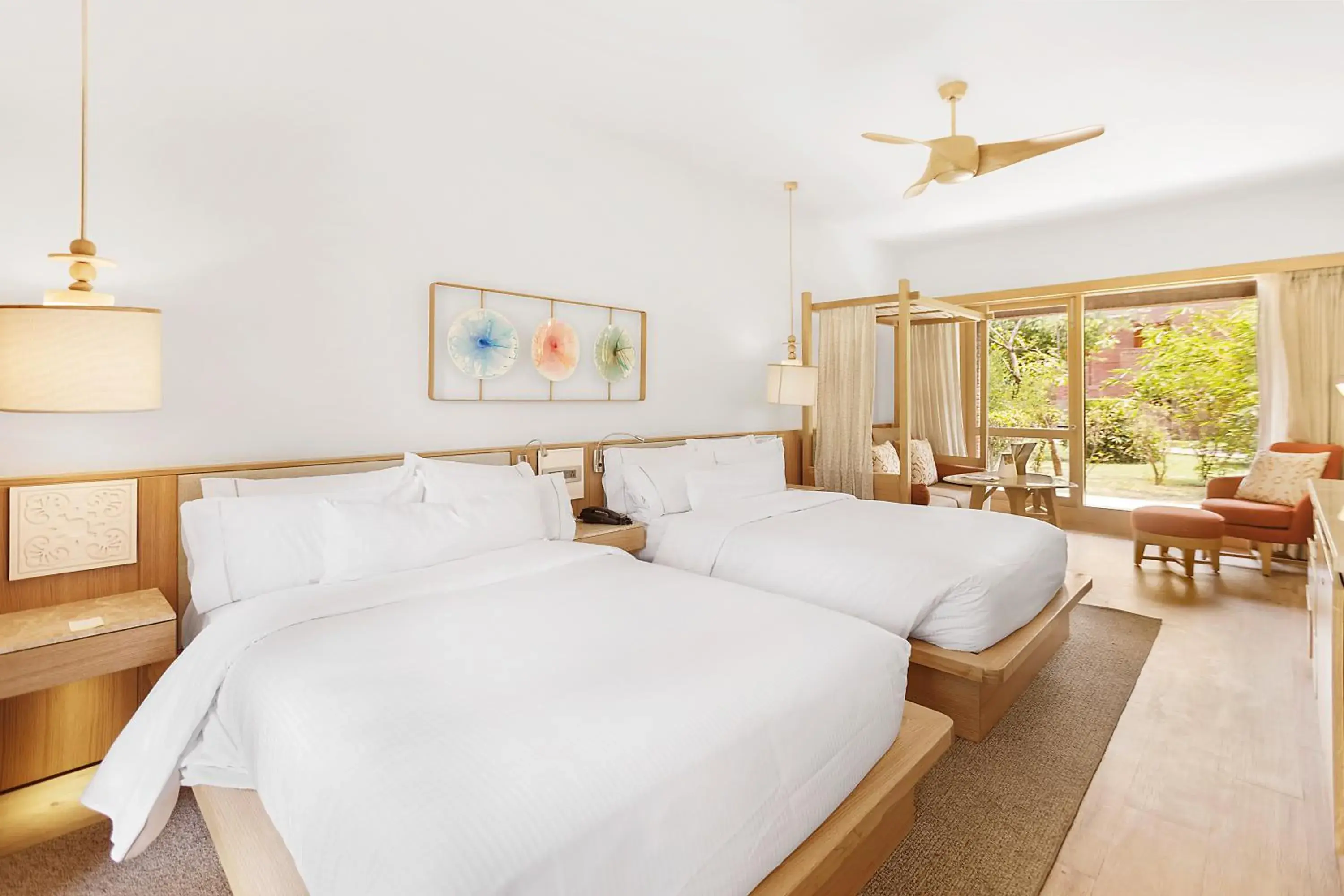 Bed in The Westin Sohna Resort & Spa
