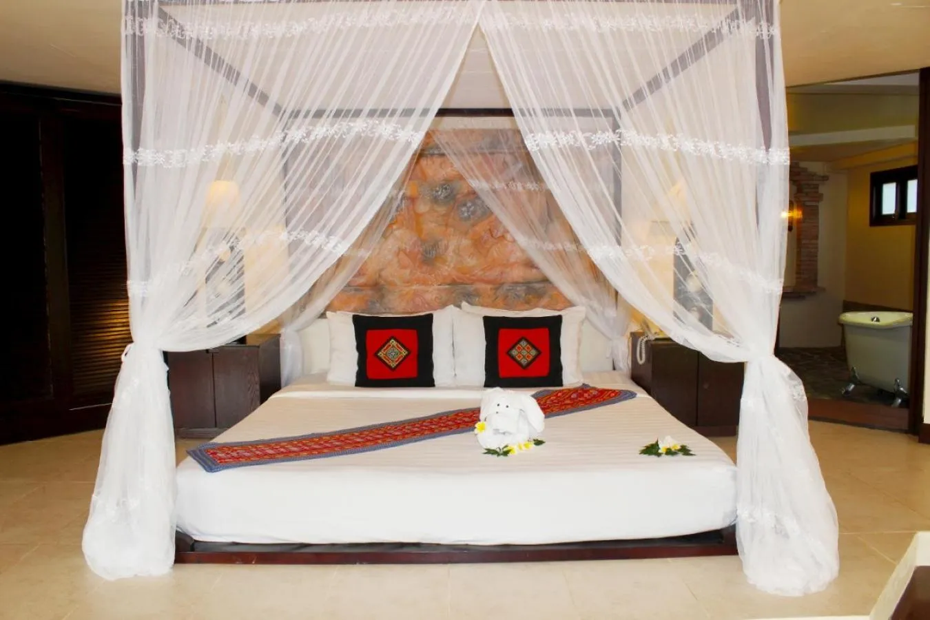 Bed in Poshanu Boutique Resort