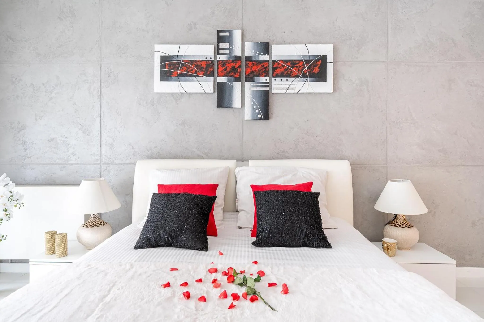 Bed in Art Apart River View Wrocław