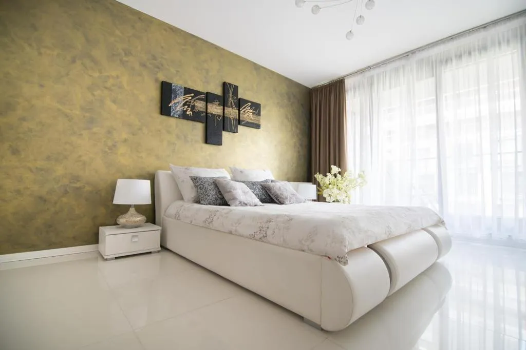 Bed in Art Apart River View Wrocław