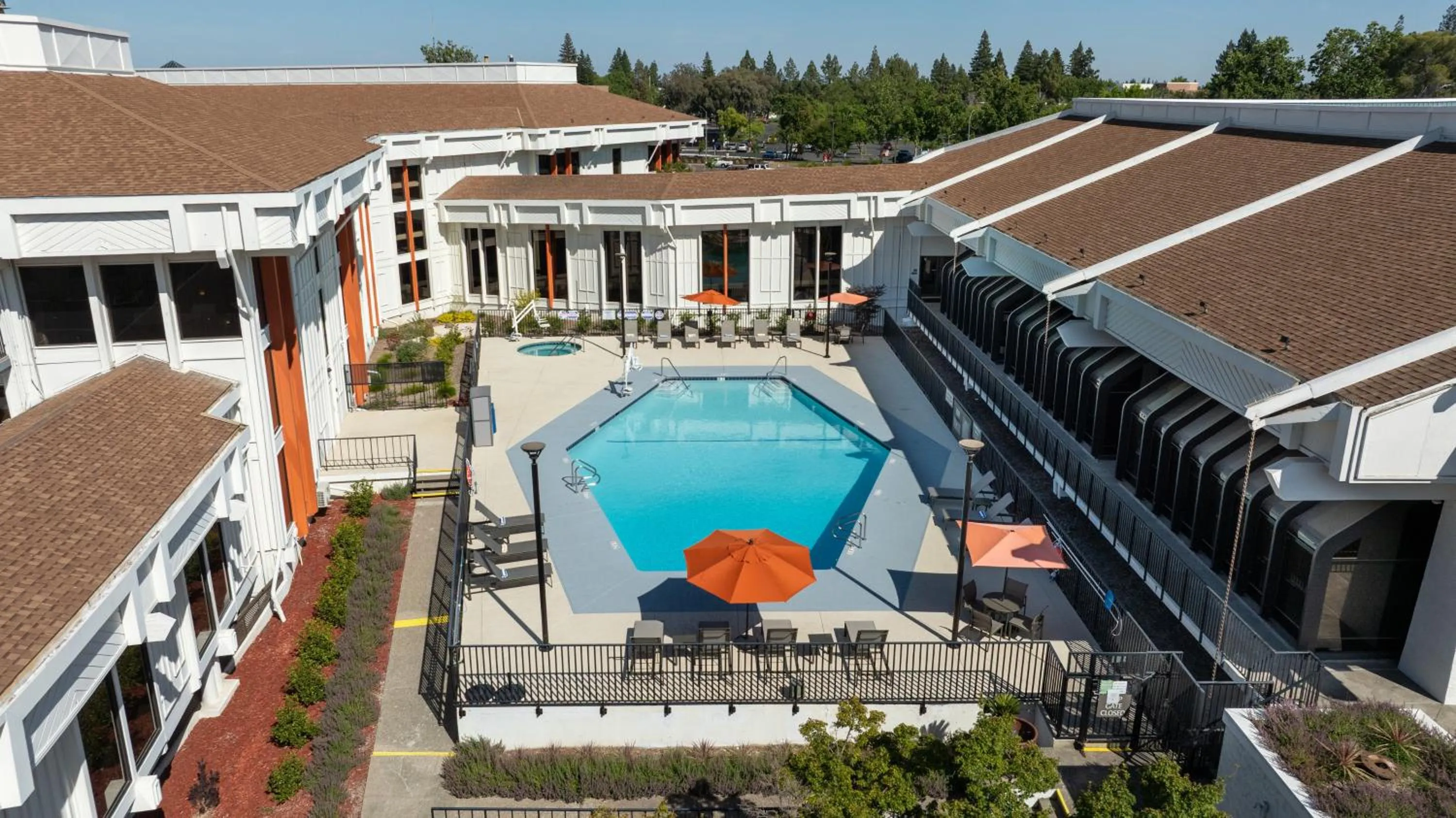 Pool view in DoubleTree By Hilton Sacramento