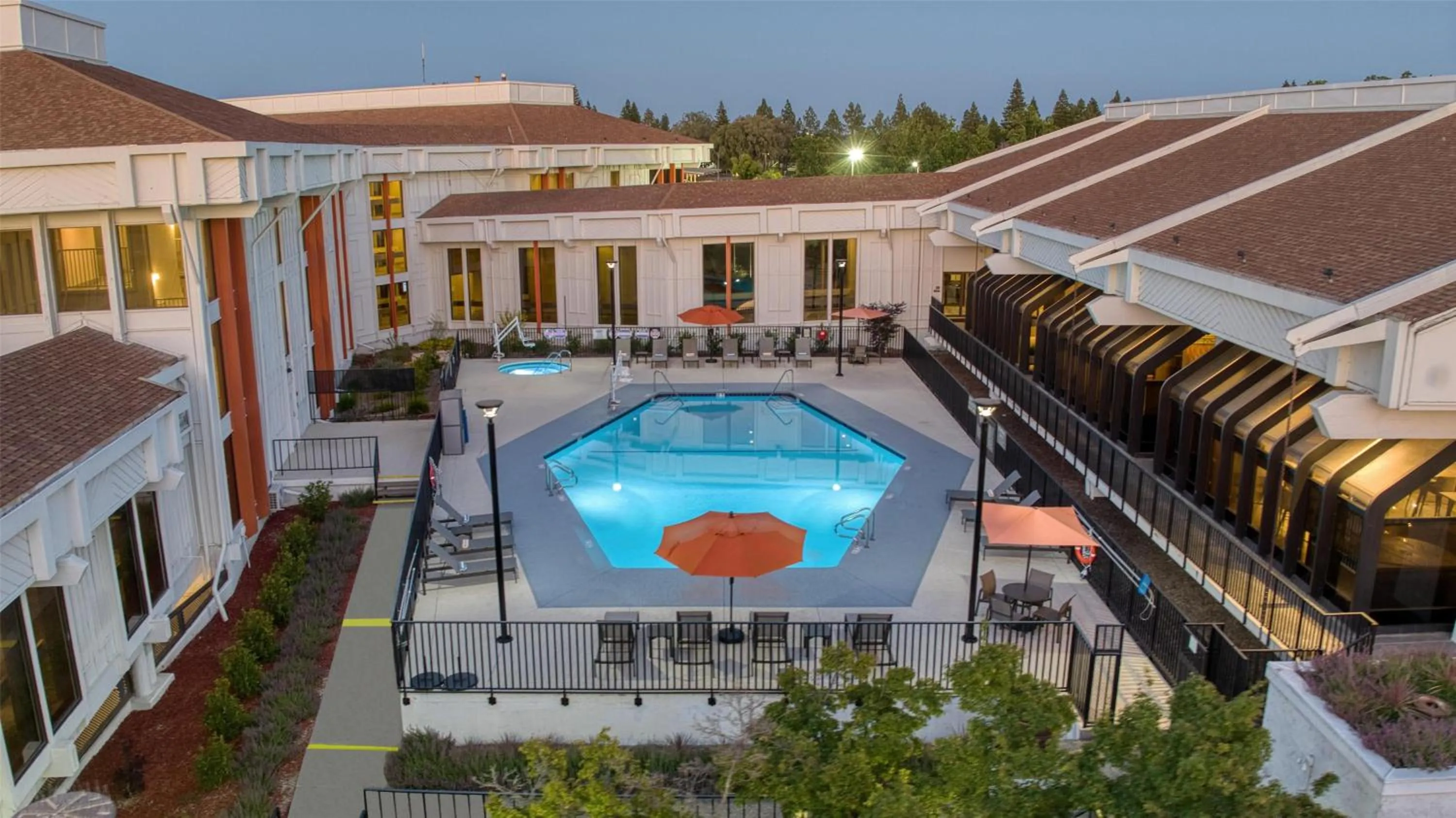 Pool view in DoubleTree By Hilton Sacramento