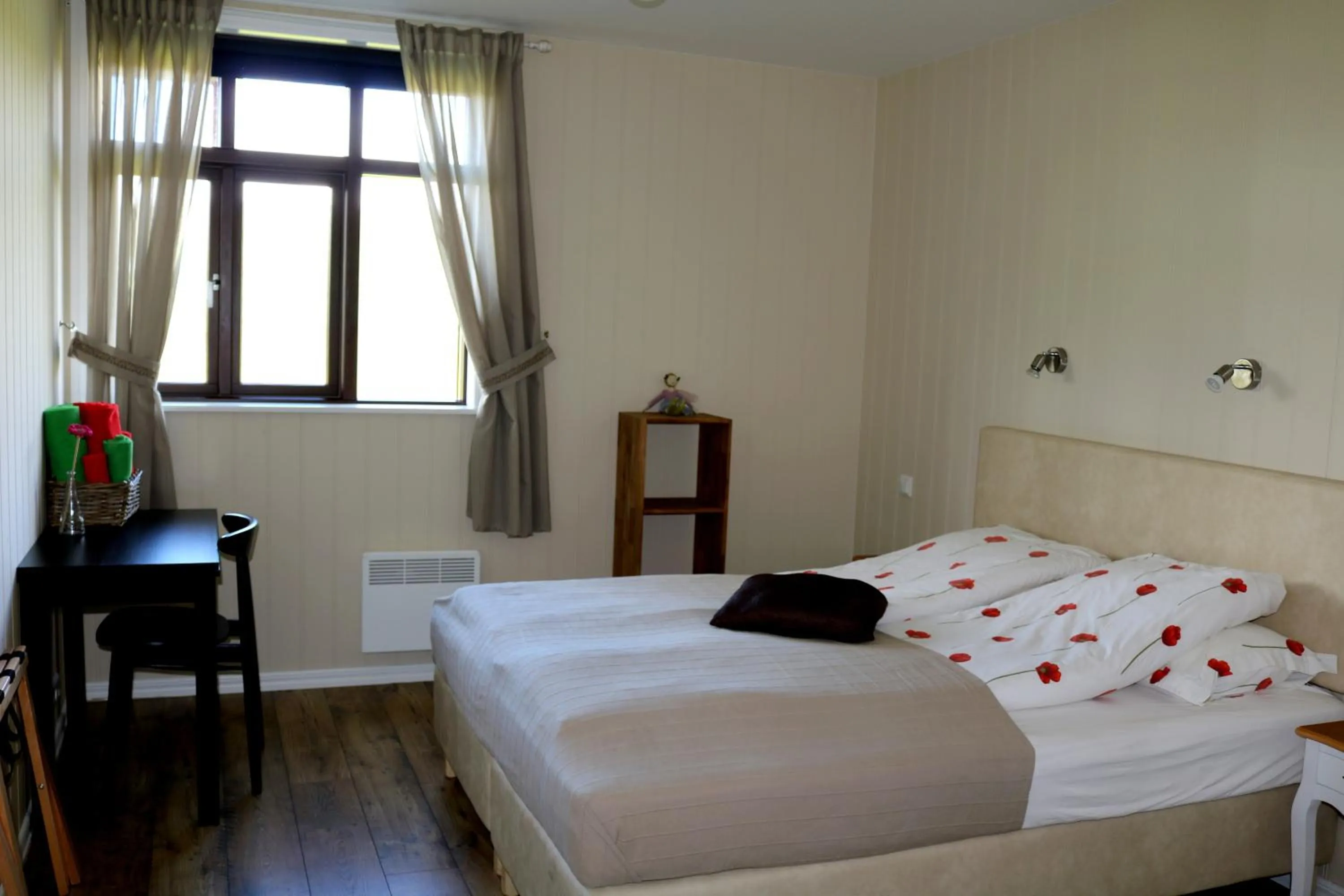 Bed in Sólheimahjáleiga Guesthouse