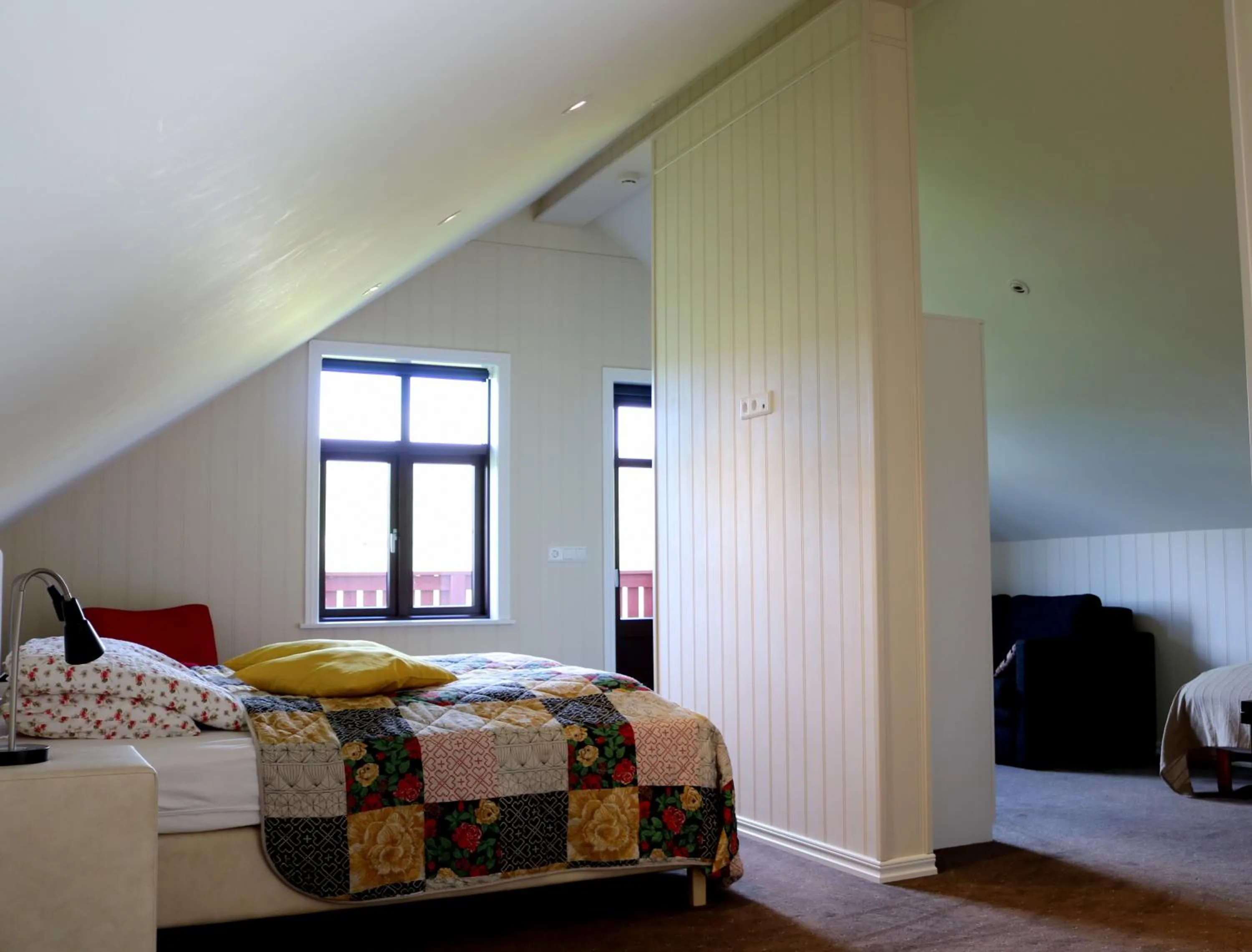 Bed in Sólheimahjáleiga Guesthouse