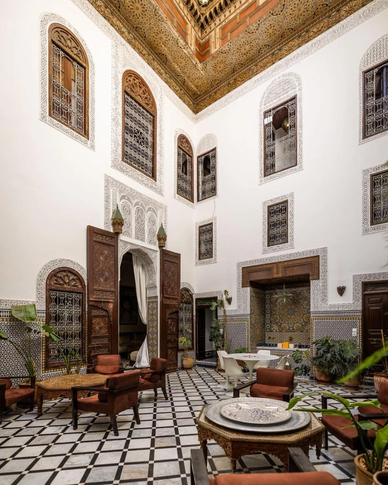 Inner courtyard view in Riad Tizwa Fes