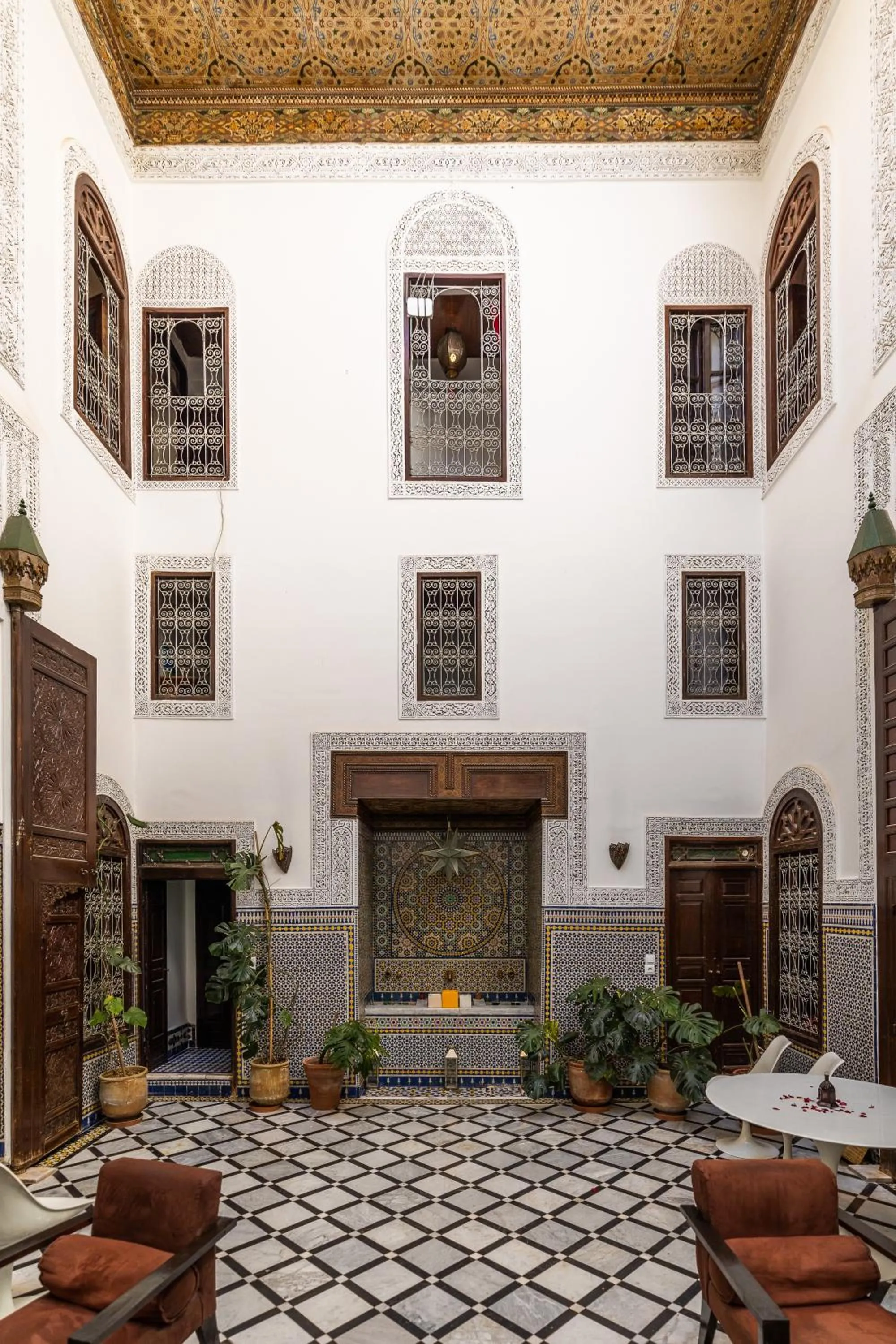 Seating area in Riad Tizwa Fes