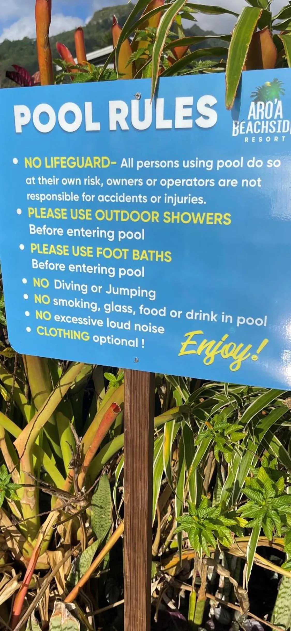 Swimming pool in Aroa Beachside Resort