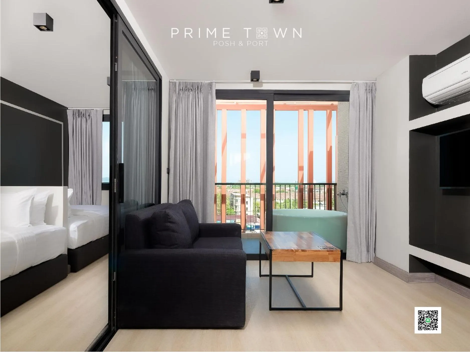 Balcony/Terrace, Bed in PRIME TOWN - Posh & Port Hotel PHUKET