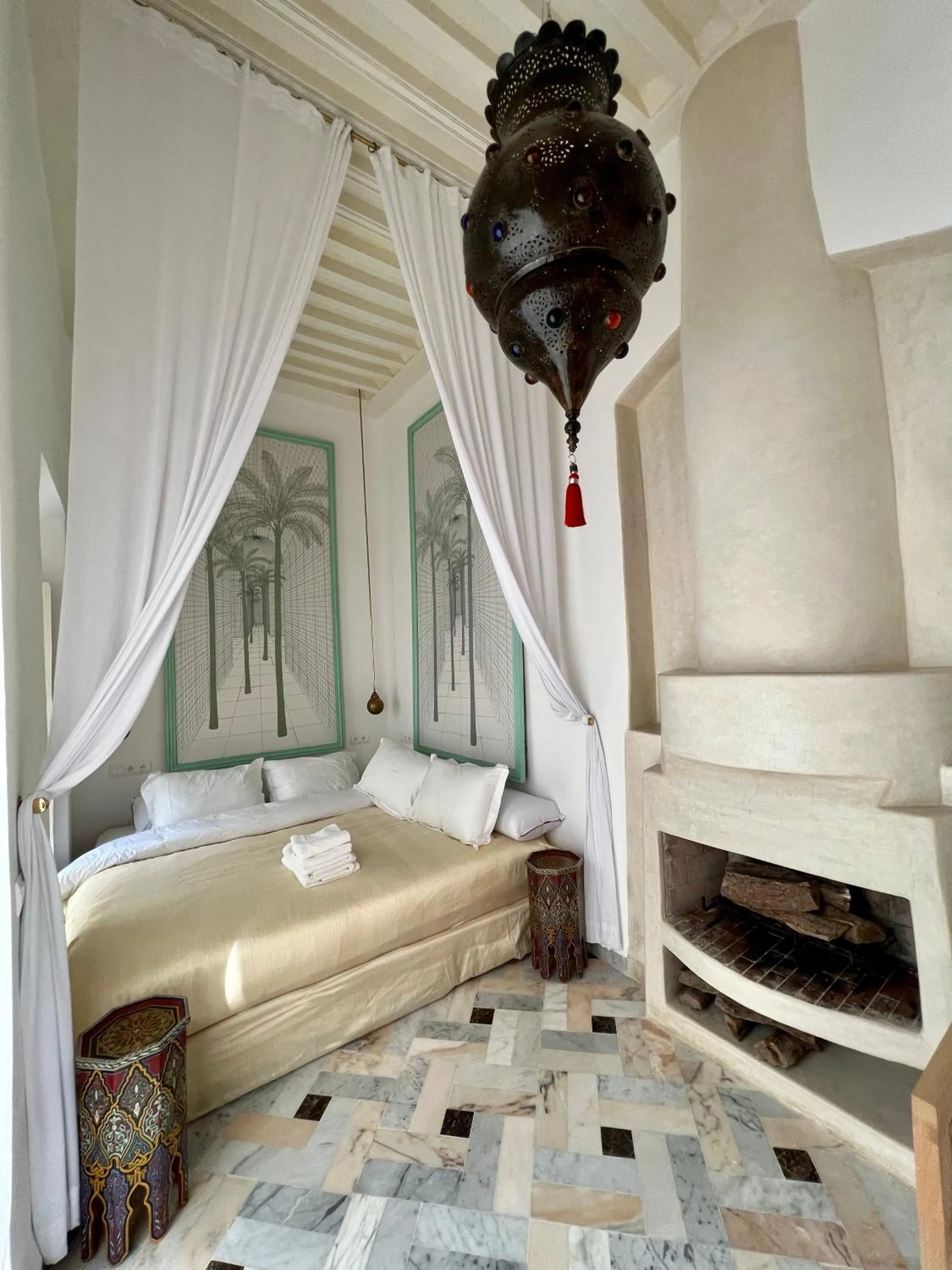 Bed in Riad Tizwa Marrakech