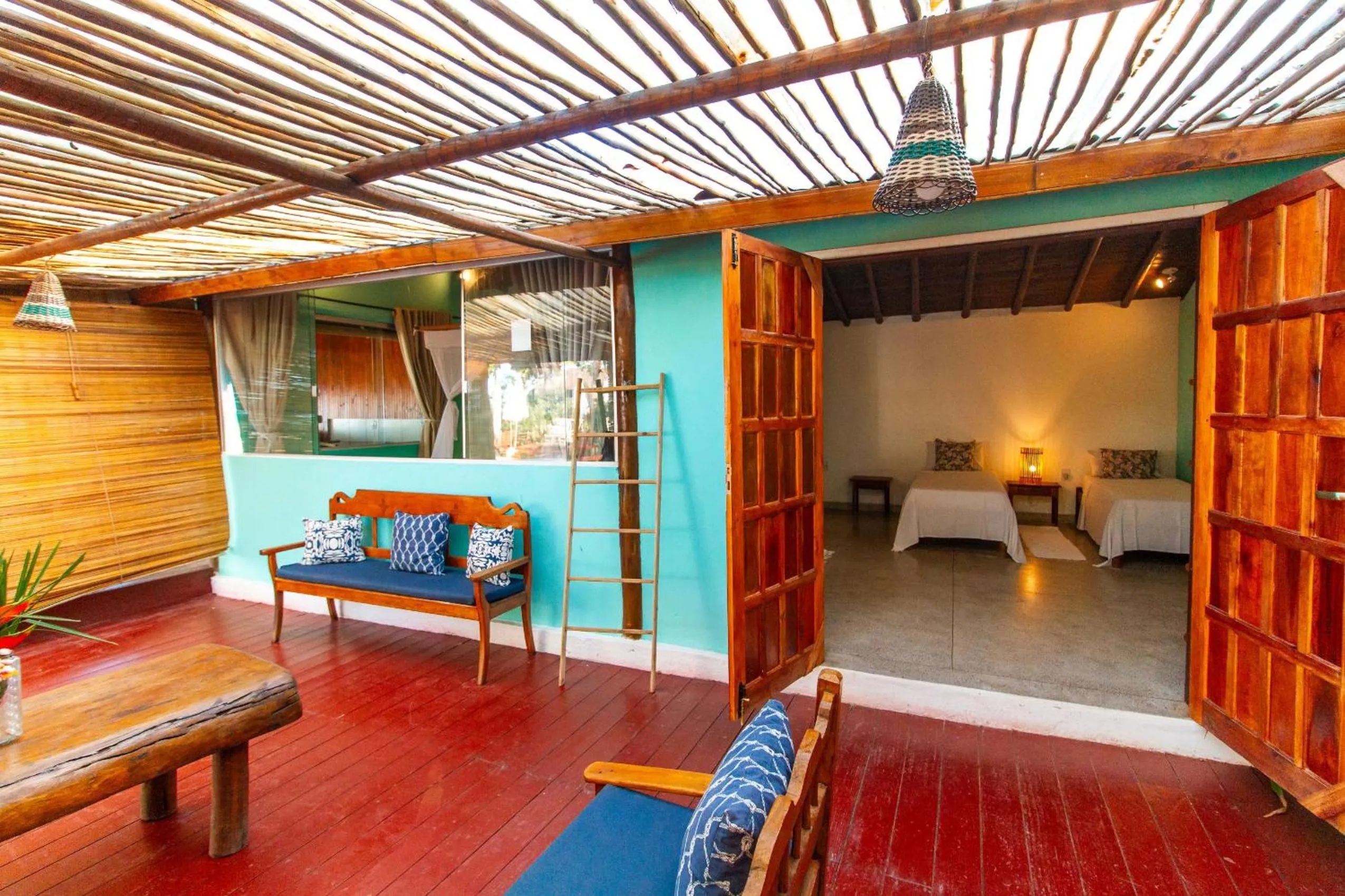 Seating area, Bed in Travel Inn Pousadas & Beach Club Trancoso