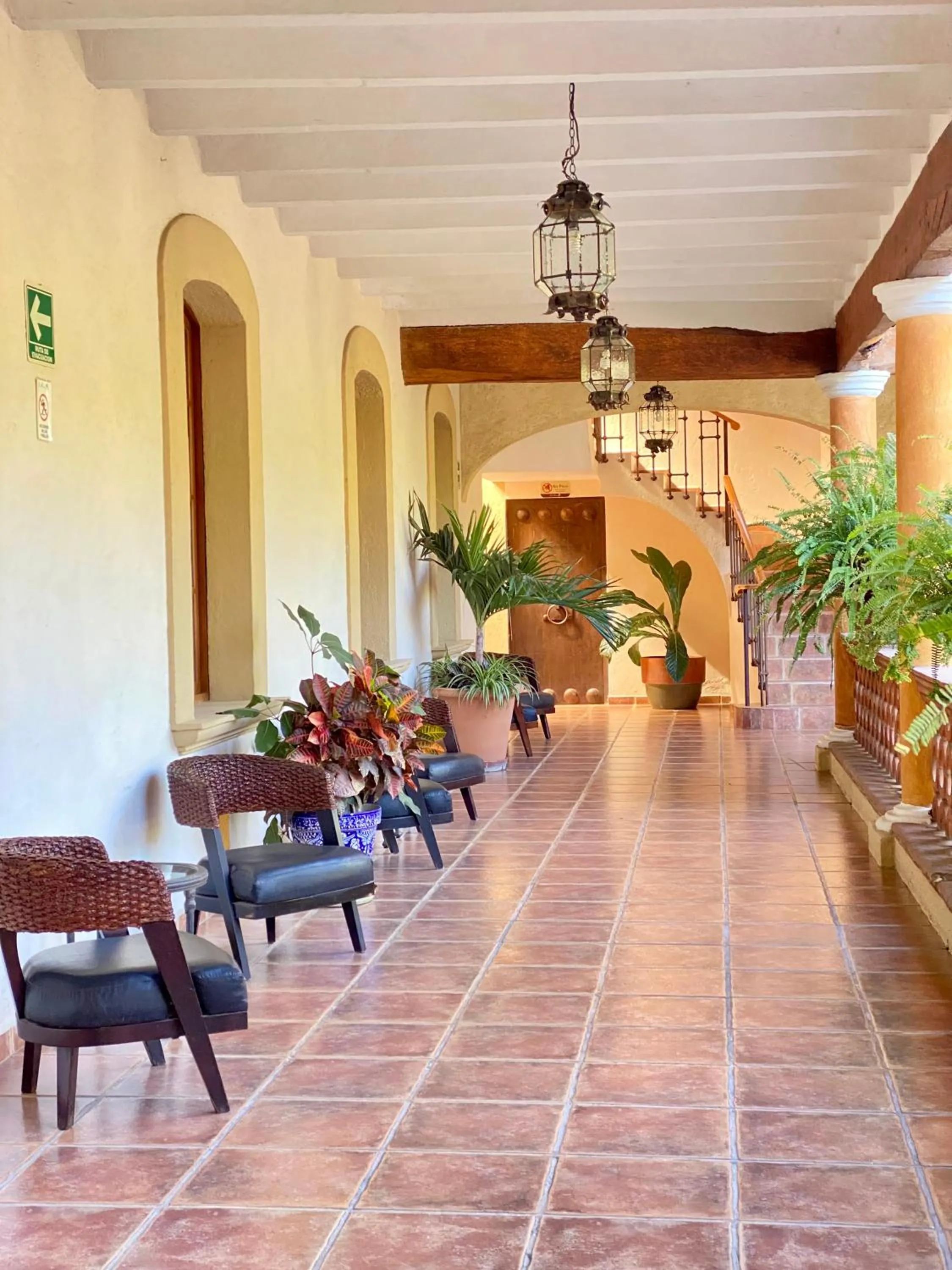 Inner courtyard view in Hotel Boutique La Granja