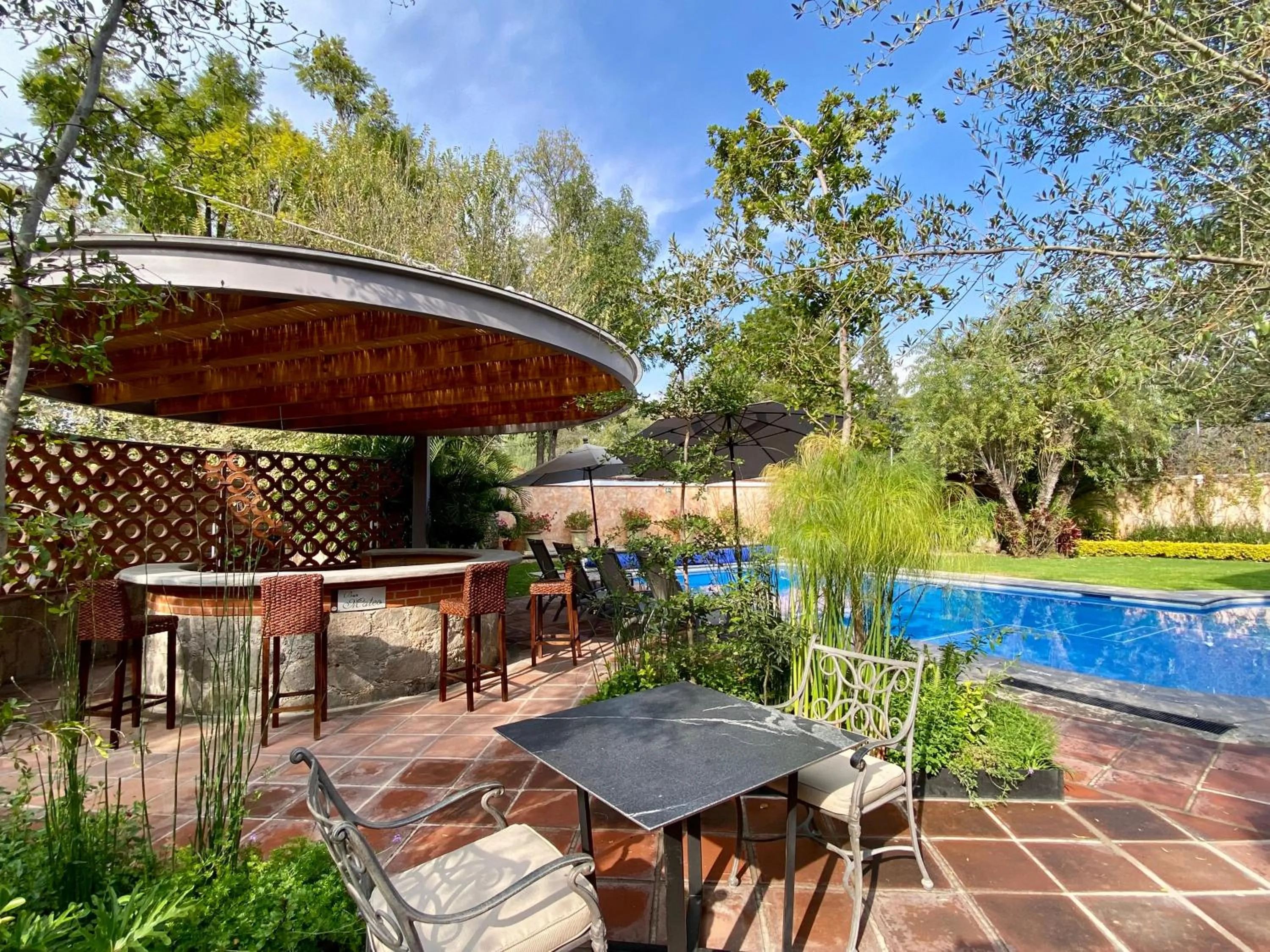 Pool view in Hotel Boutique La Granja