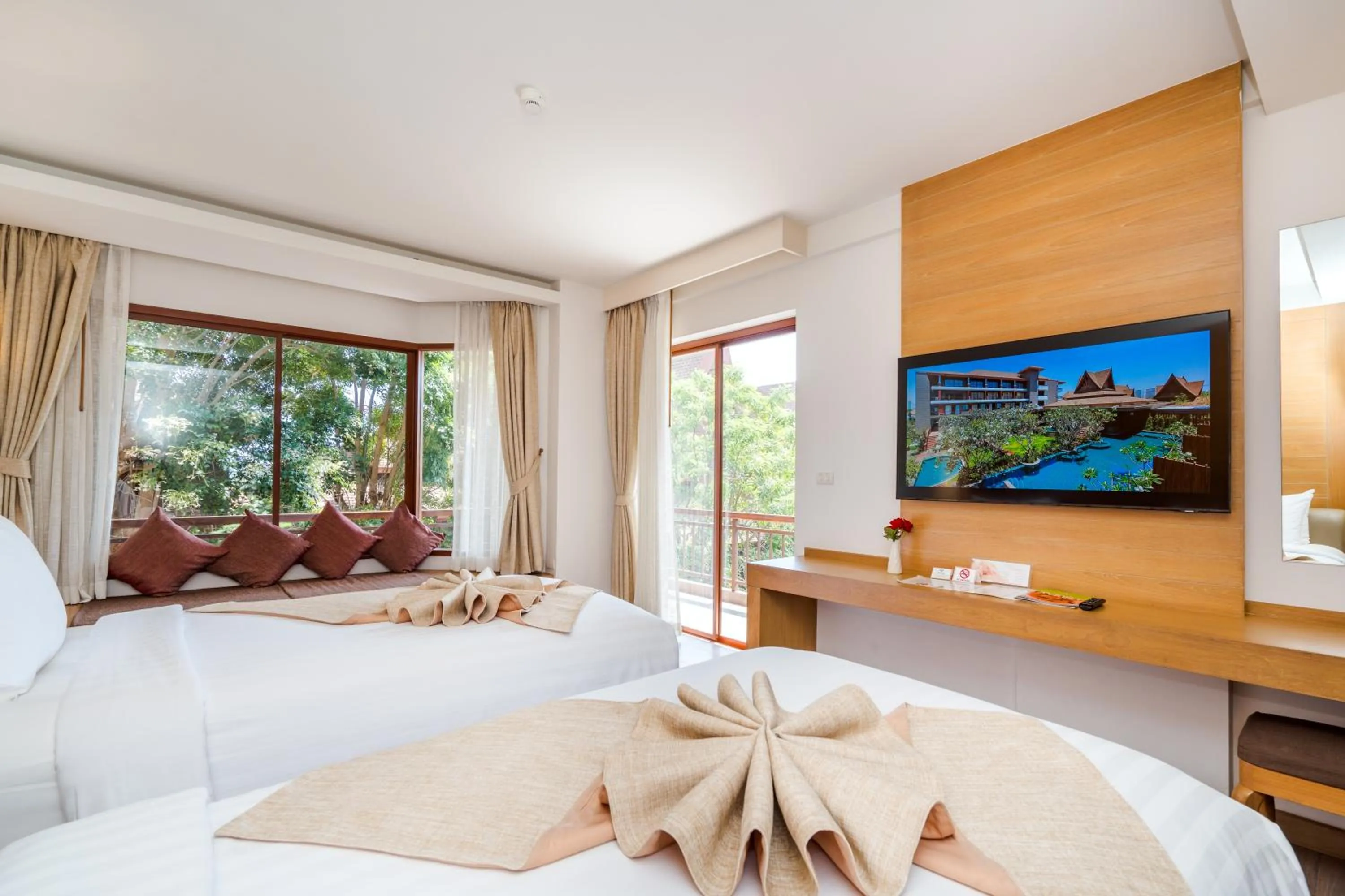 Bed in Ayrest Hua Hin Hotel