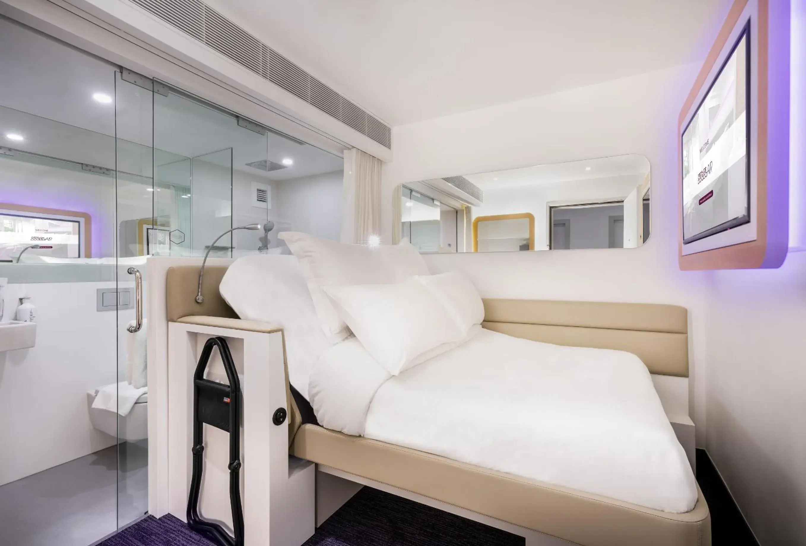 Bed in YOTELAIR Singapore Changi Airport Landside Bed in YOTELAIR Singapore Changi Airport Landside