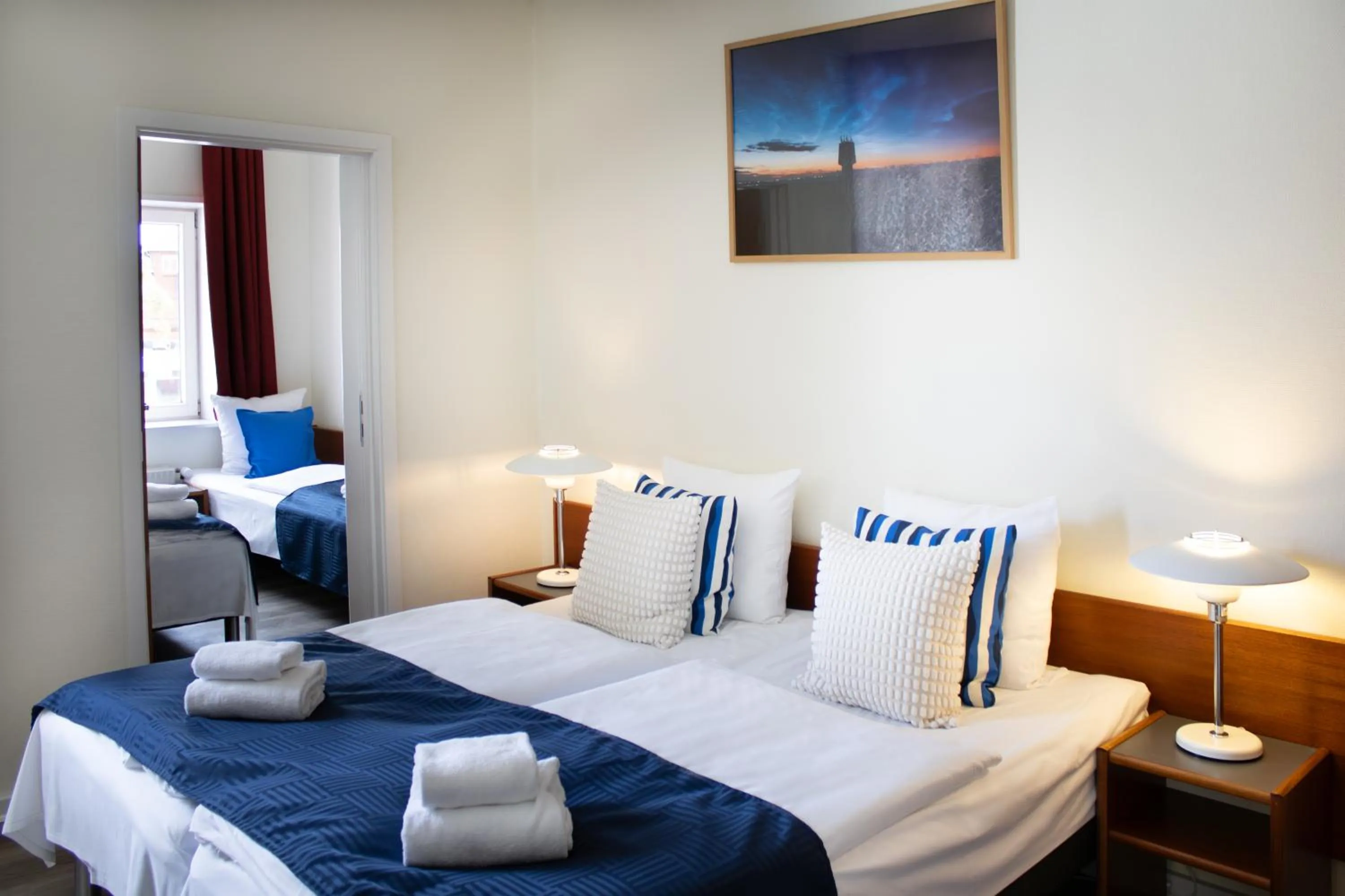 Bed in Hotel Frederikshavn